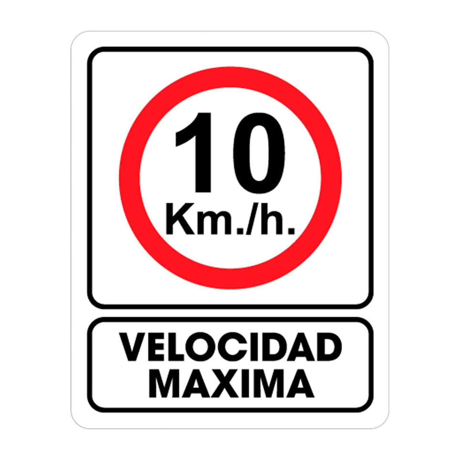 Señalamiento Velocidad Máxima 10 Km/h Weston 25 x 35 cm