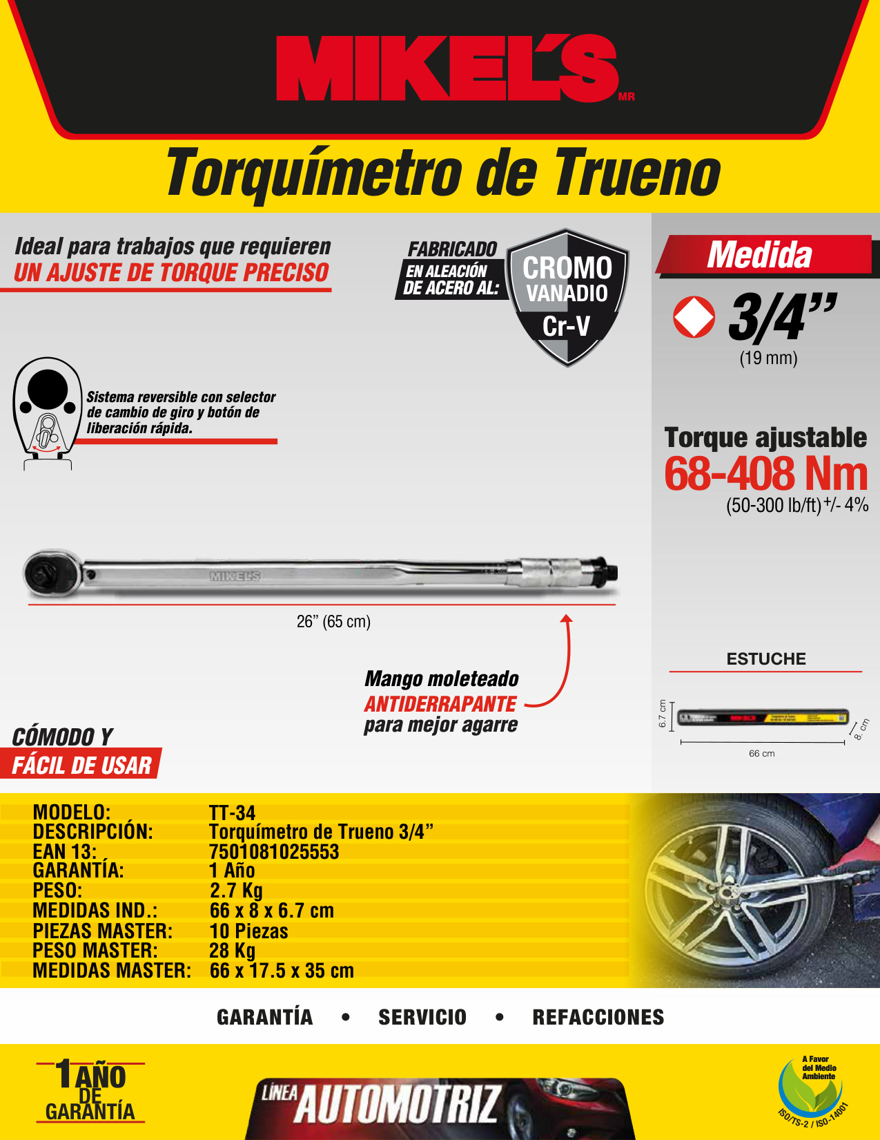 MIKELS TT-34 Torquímetro de trueno (3/4") - Imagen 4
