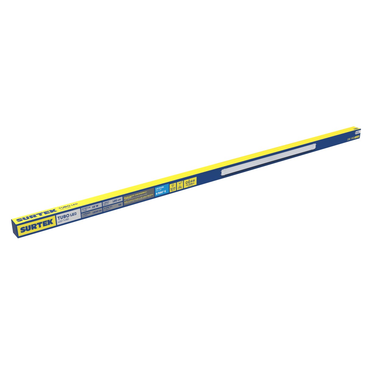 Tubo de LED base G13 pantalla de vidrio 120 cm, 18 W Surtek - Imagen 2