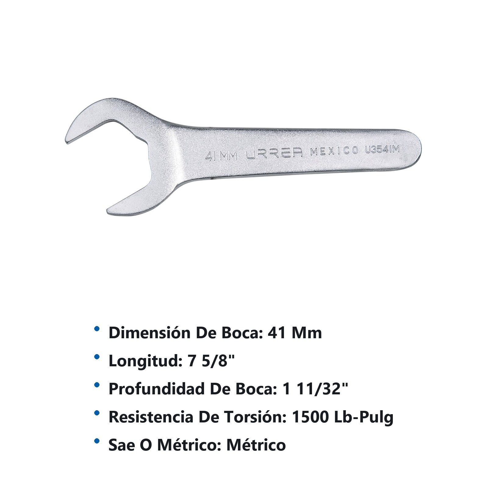 Llave de servicio satinada métrica, 41 mm Urrea - Imagen 2