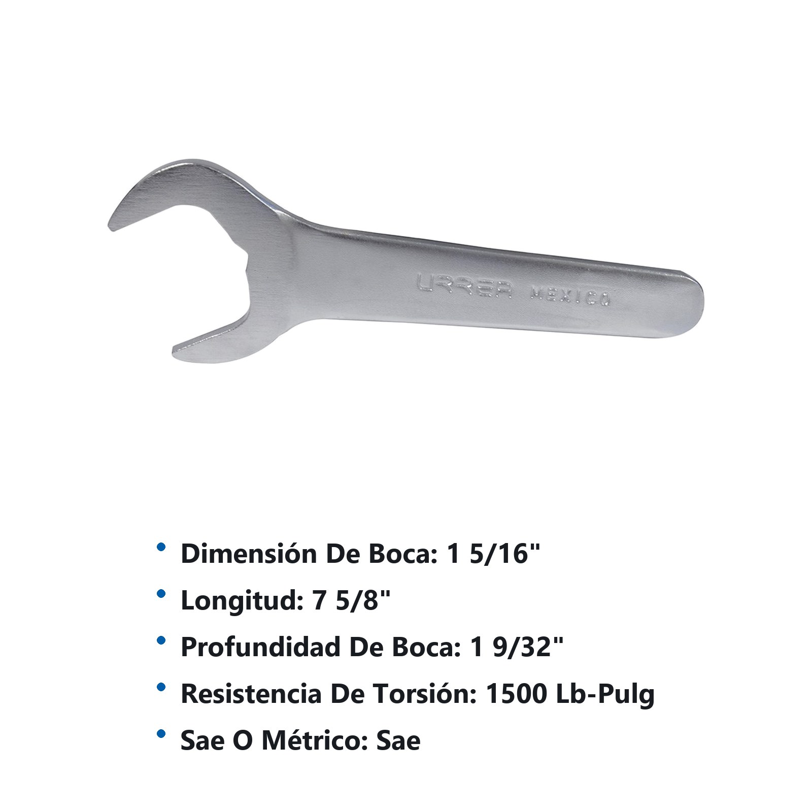 Llave de servicio satinada en pulgadas, 1-5/16" Urrea - Imagen 2