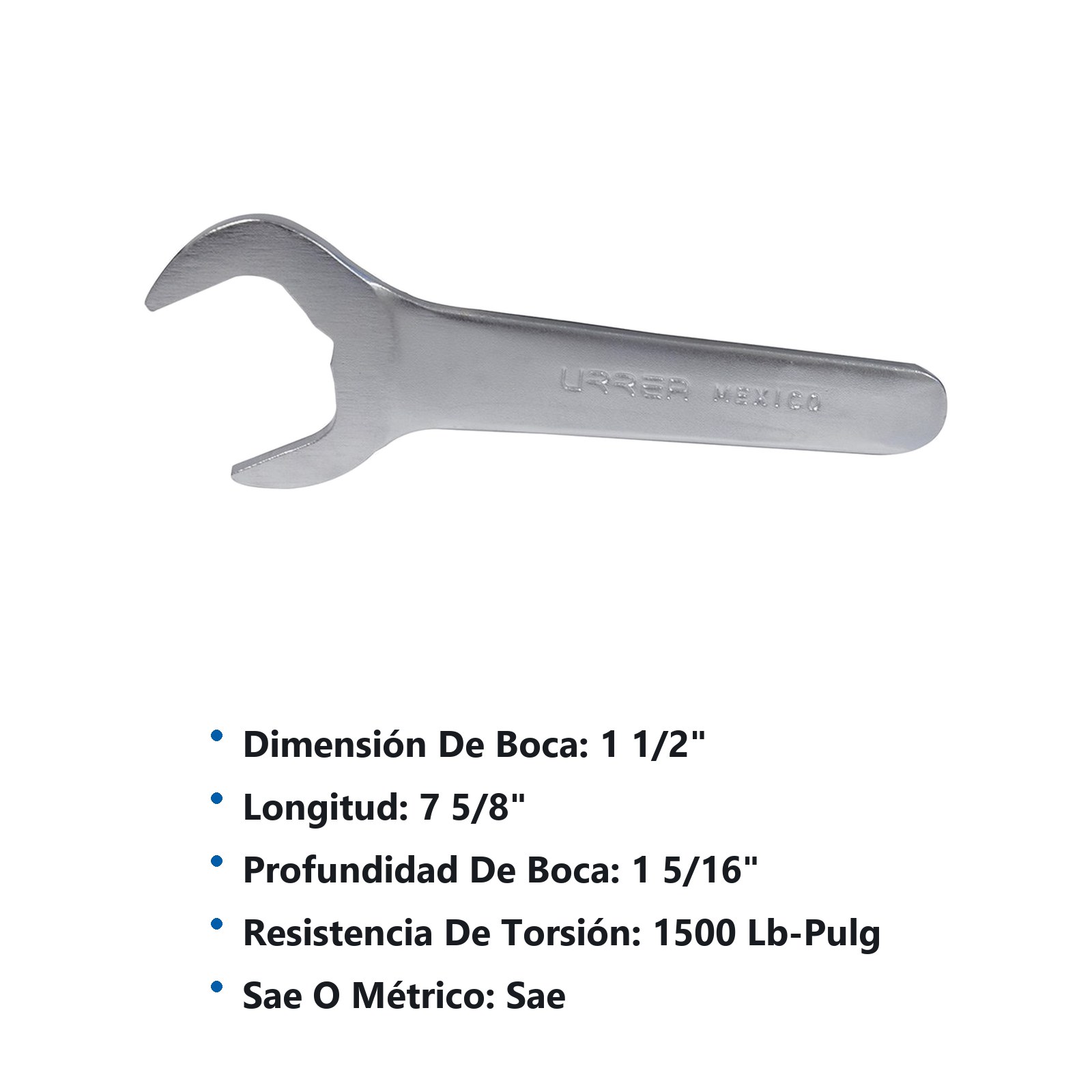Llave de servicio satinada en pulgadas, 1-1/2" Urrea - Imagen 2