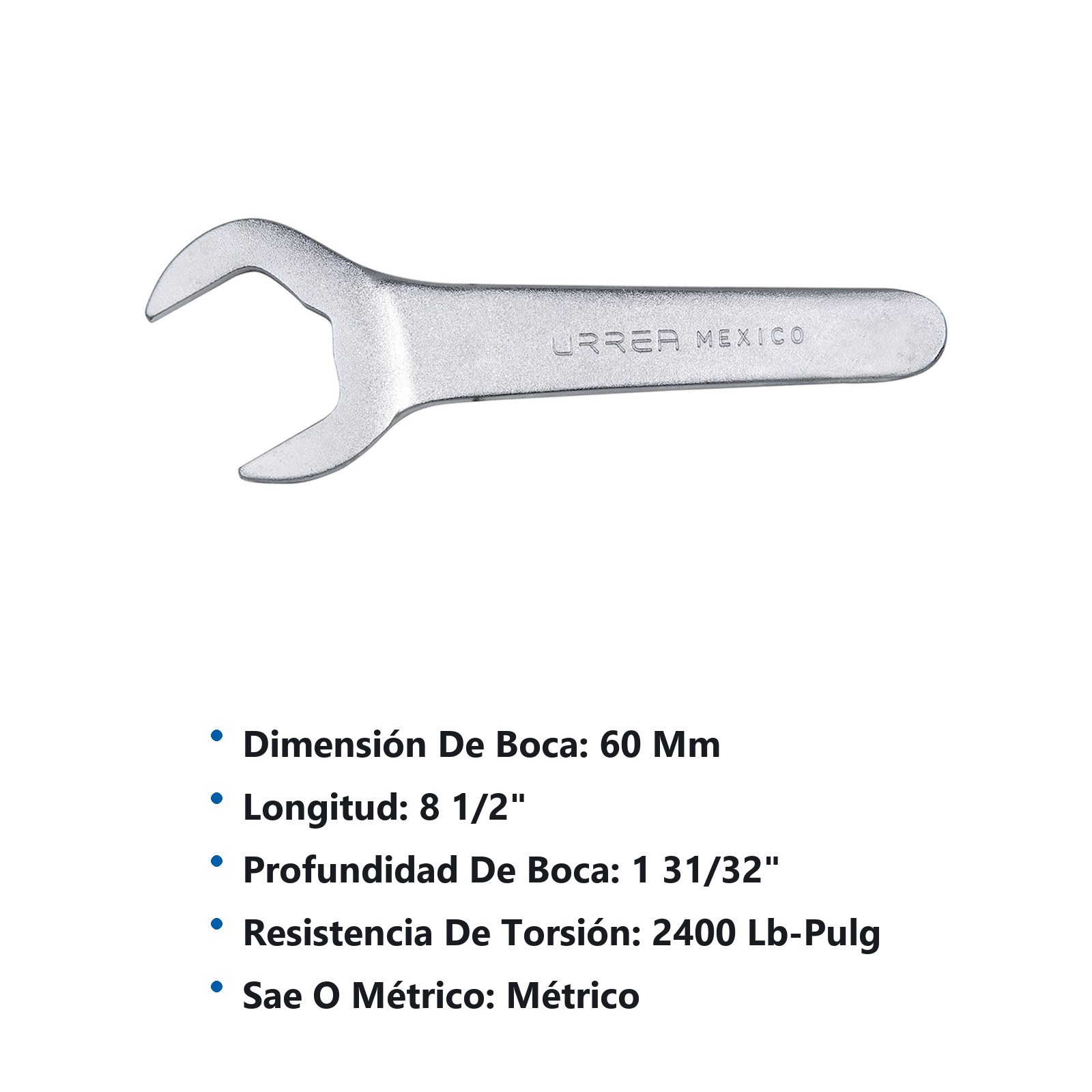 Llave de servicio satinada métrica, 60 mm Urrea - Imagen 2