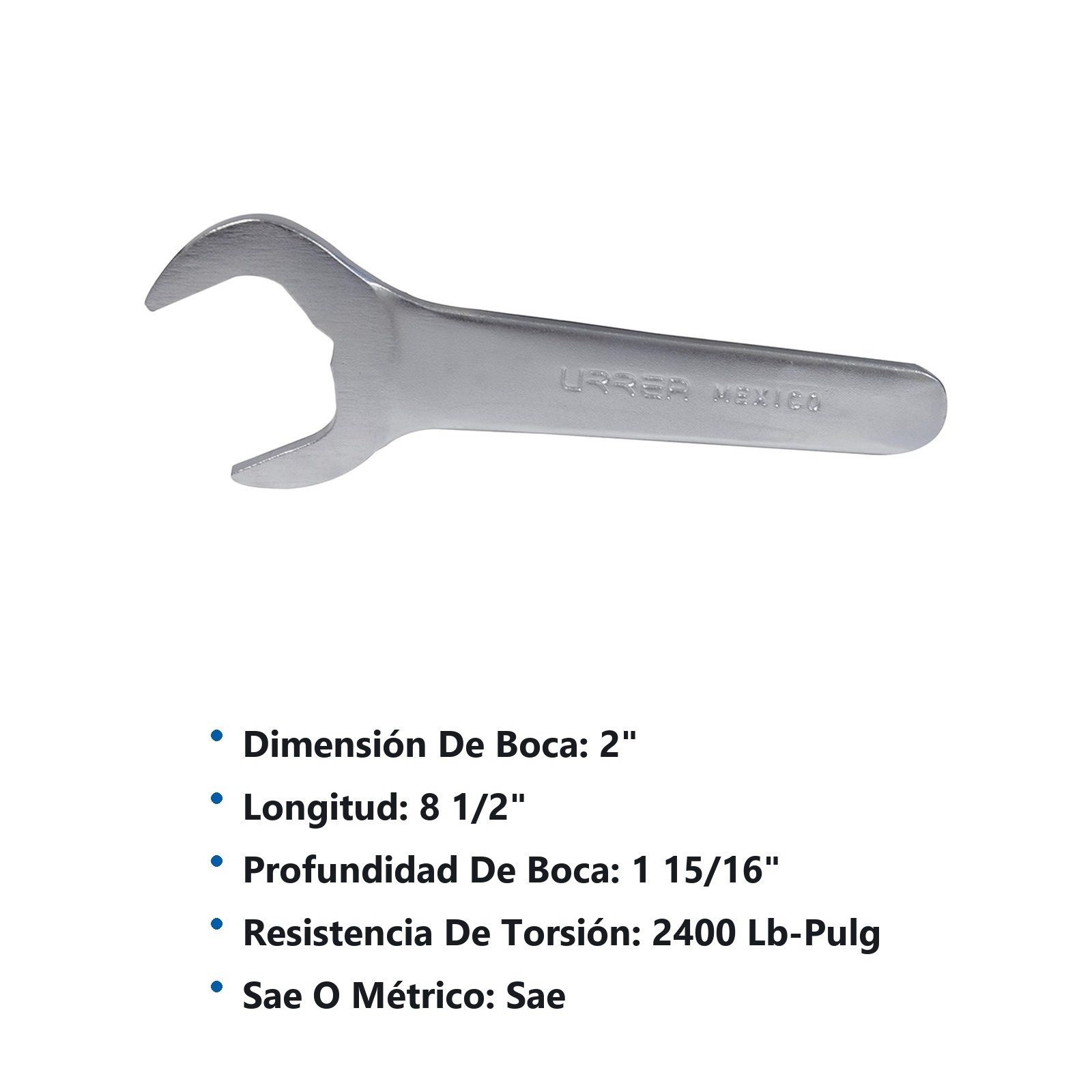 Llave de servicio satinada en pulgadas, 2" Urrea - Imagen 2