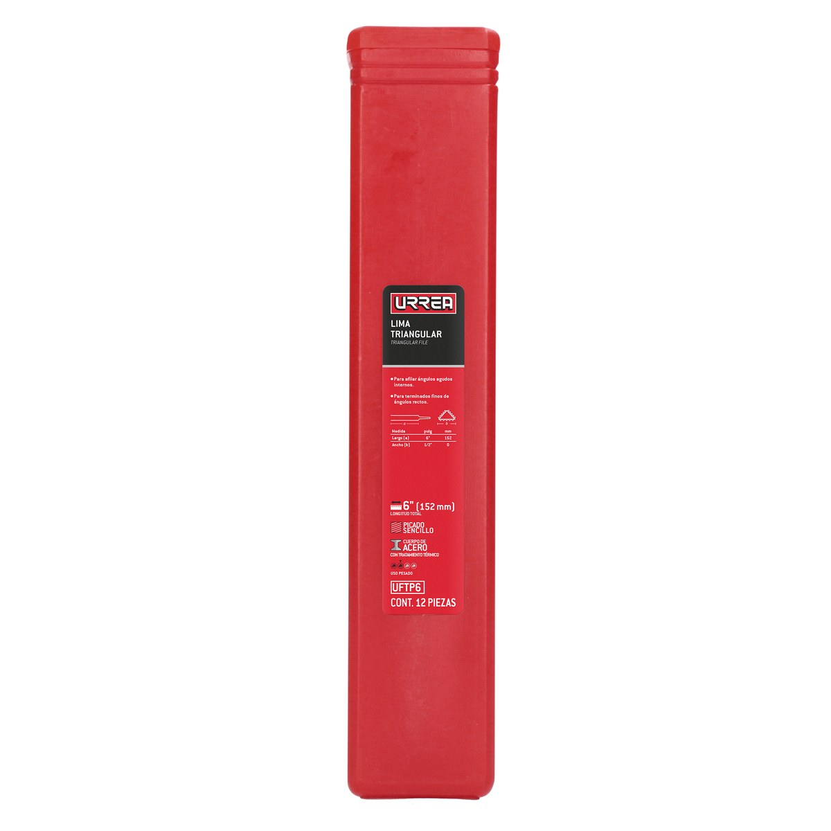 Lima triangular uso pesado 6" Urrea - Imagen 2