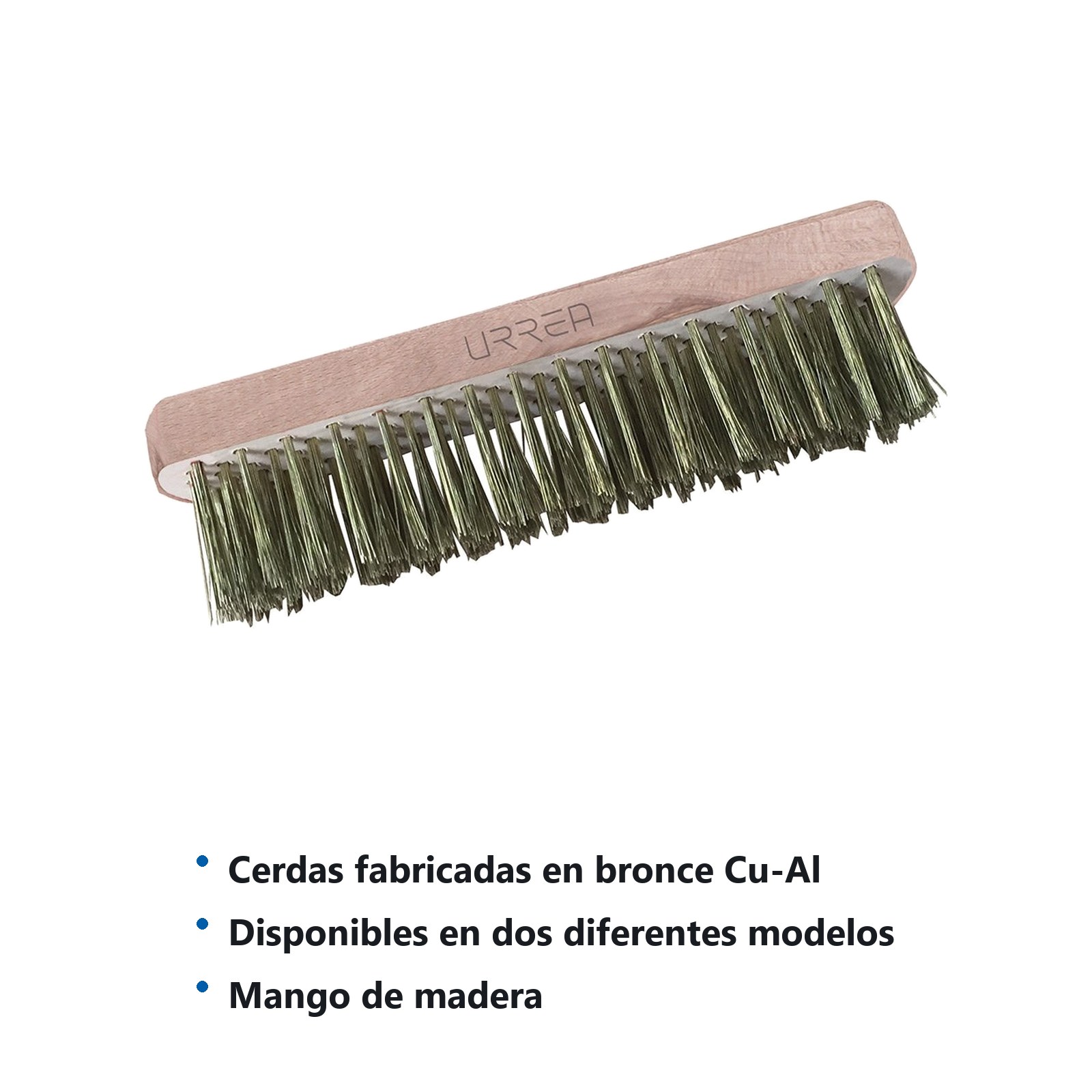 Cepillo de cerdas de bronce-aluminio antichispa con 6x16 filas de pinceles Urrea - Imagen 2