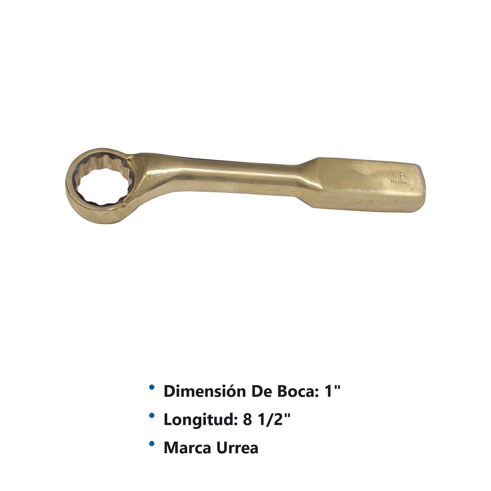 Llave de golpe acodada de bronce-aluminio antichispa en pulgadas, 12 puntas, 1" Urrea - Imagen 2