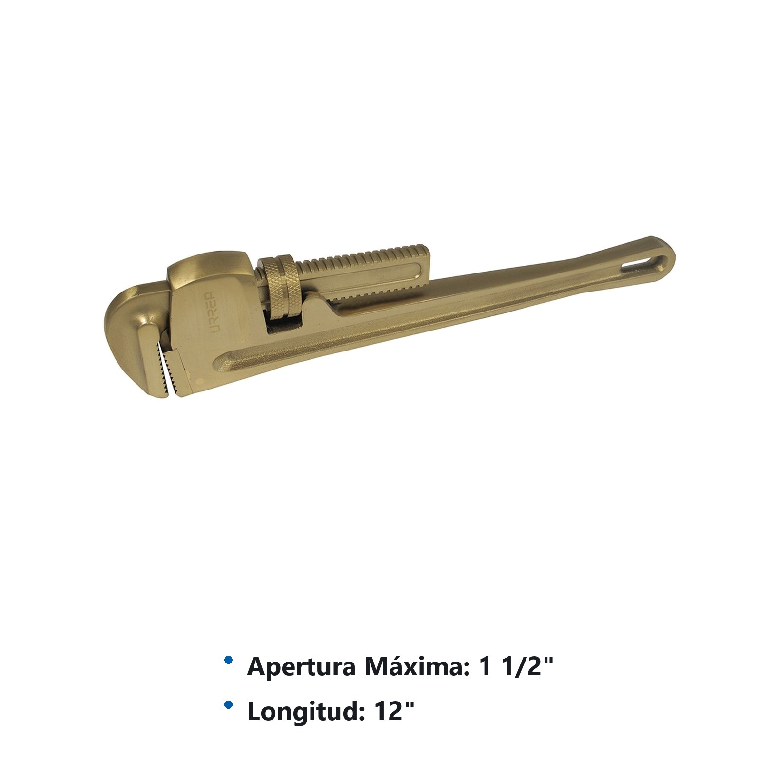 Llave stillson de bronce-aluminio antichispa de 12" Urrea - Imagen 2