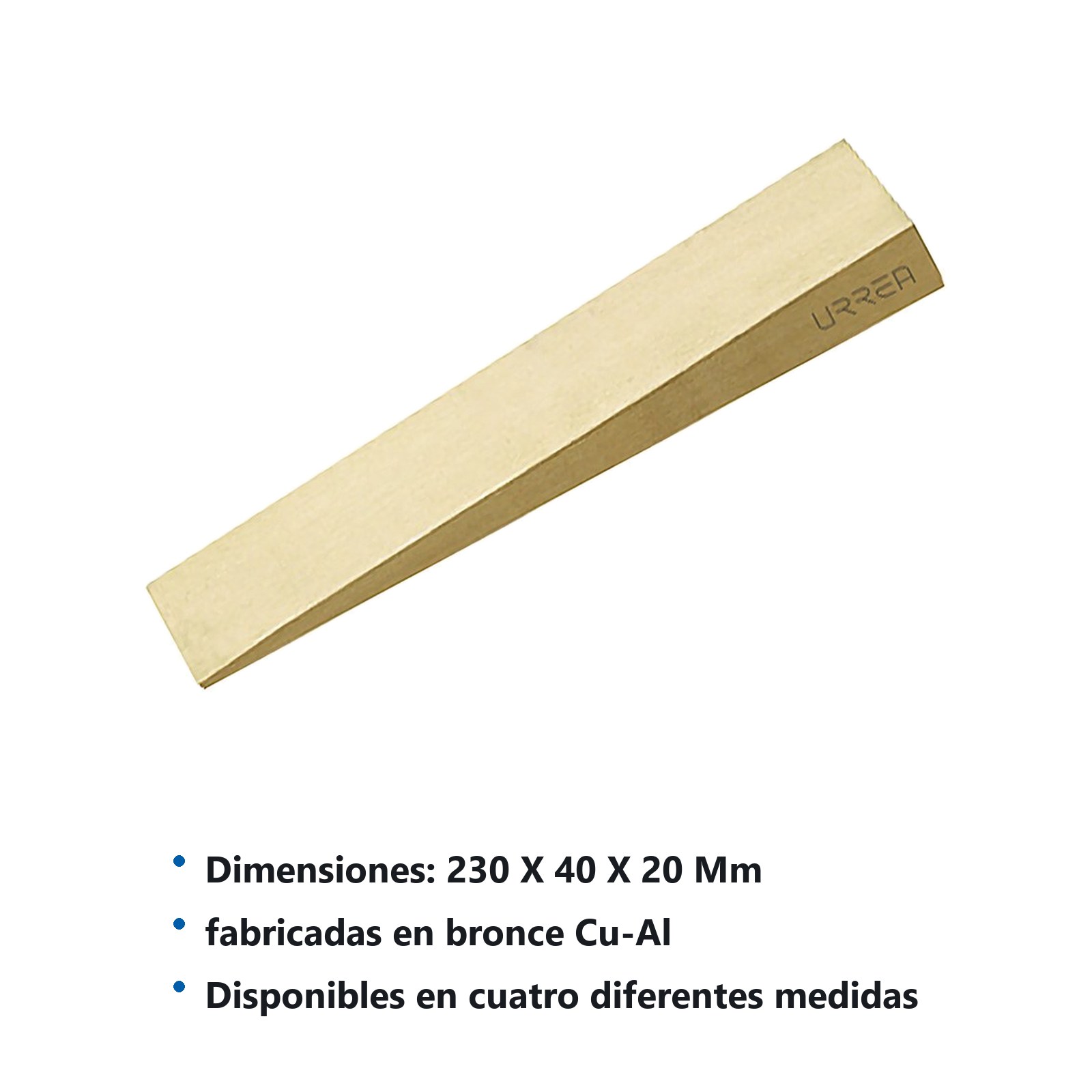 Cuña de bronce-aluminio antichispa de 230 x 40 x 20 mm Urrea - Imagen 2
