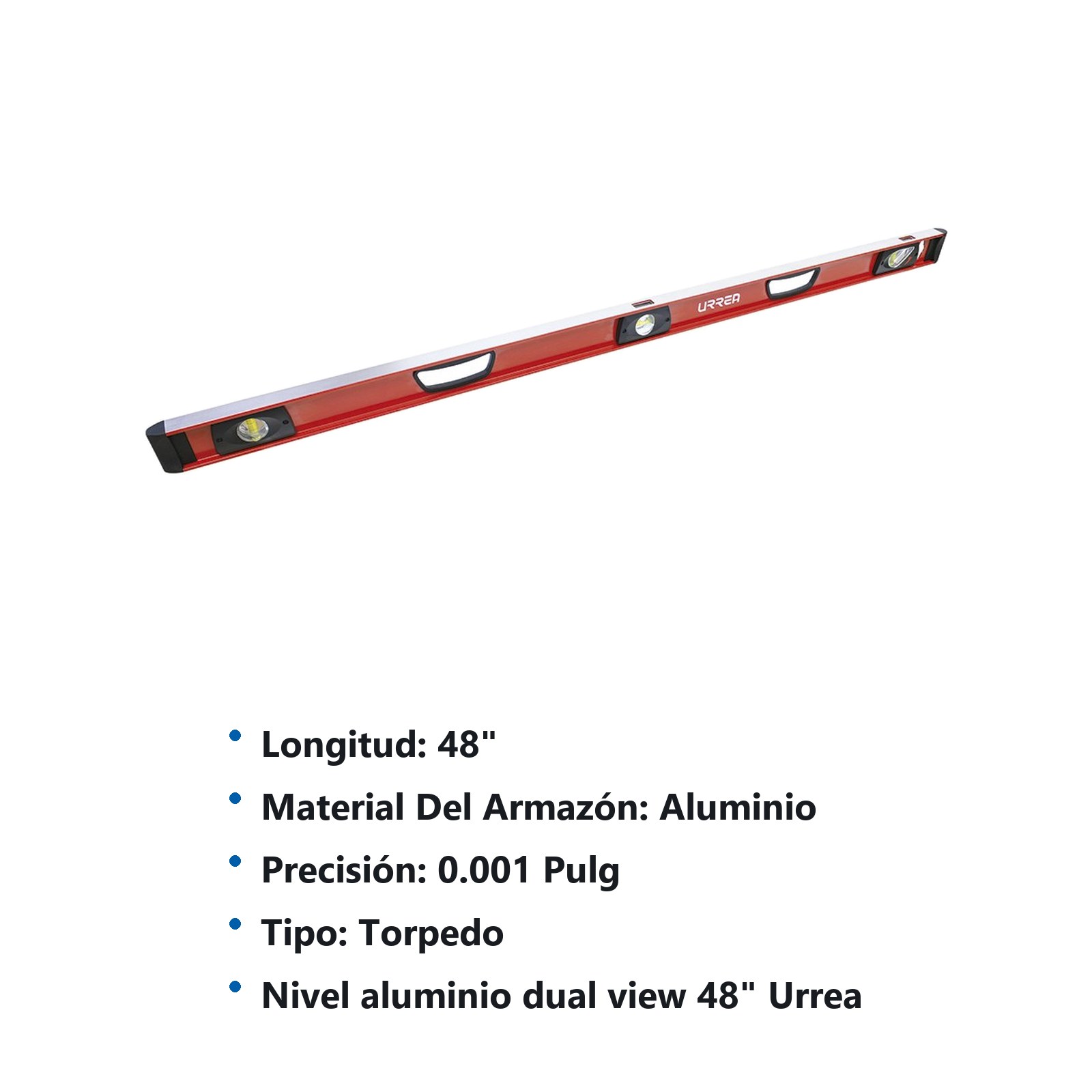 Nivel anti-impacto dual view 48" de aluminio Urrea - Imagen 2