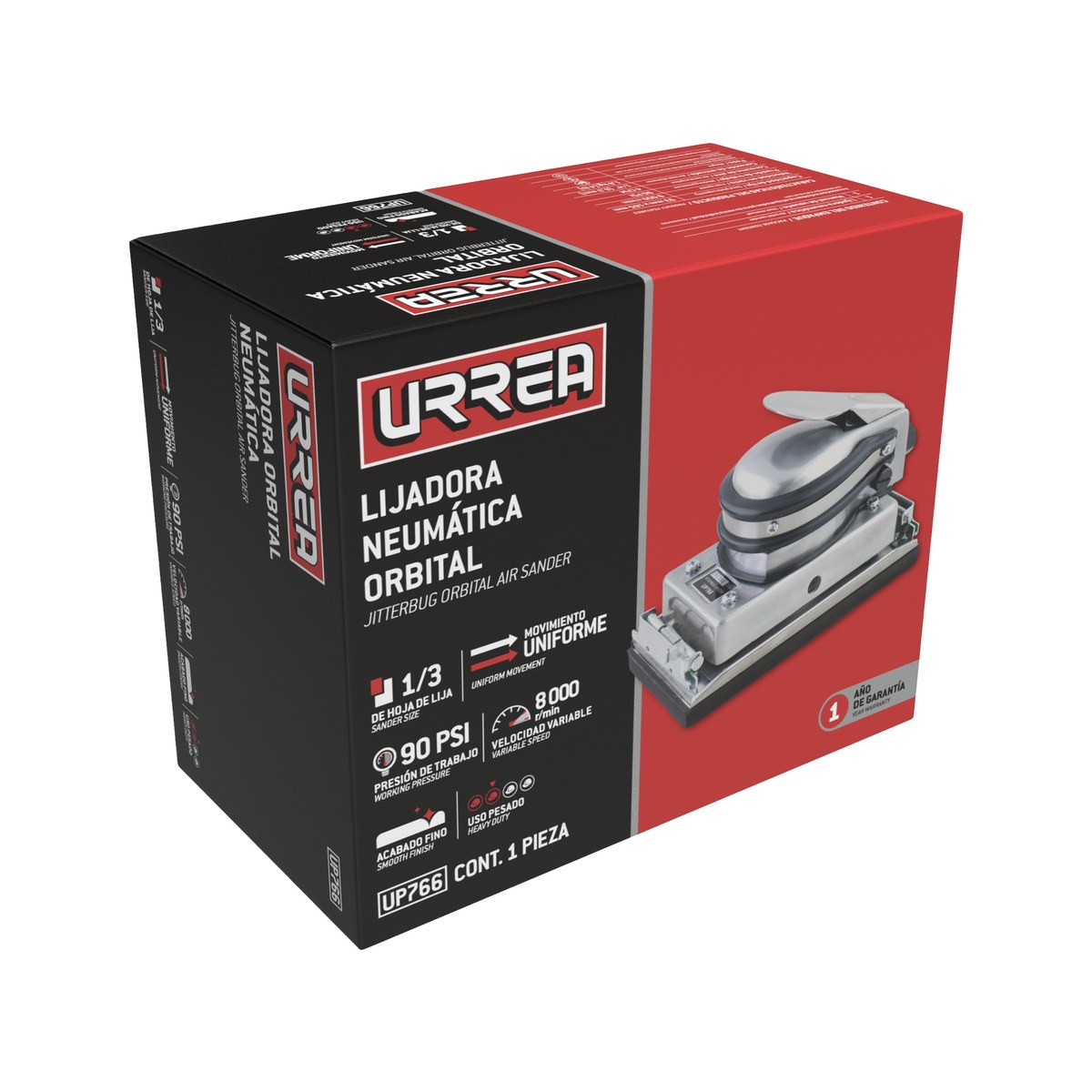 Lijadora neumática orbital 1/4" de hoja 8,000RPM Urrea - Imagen 2
