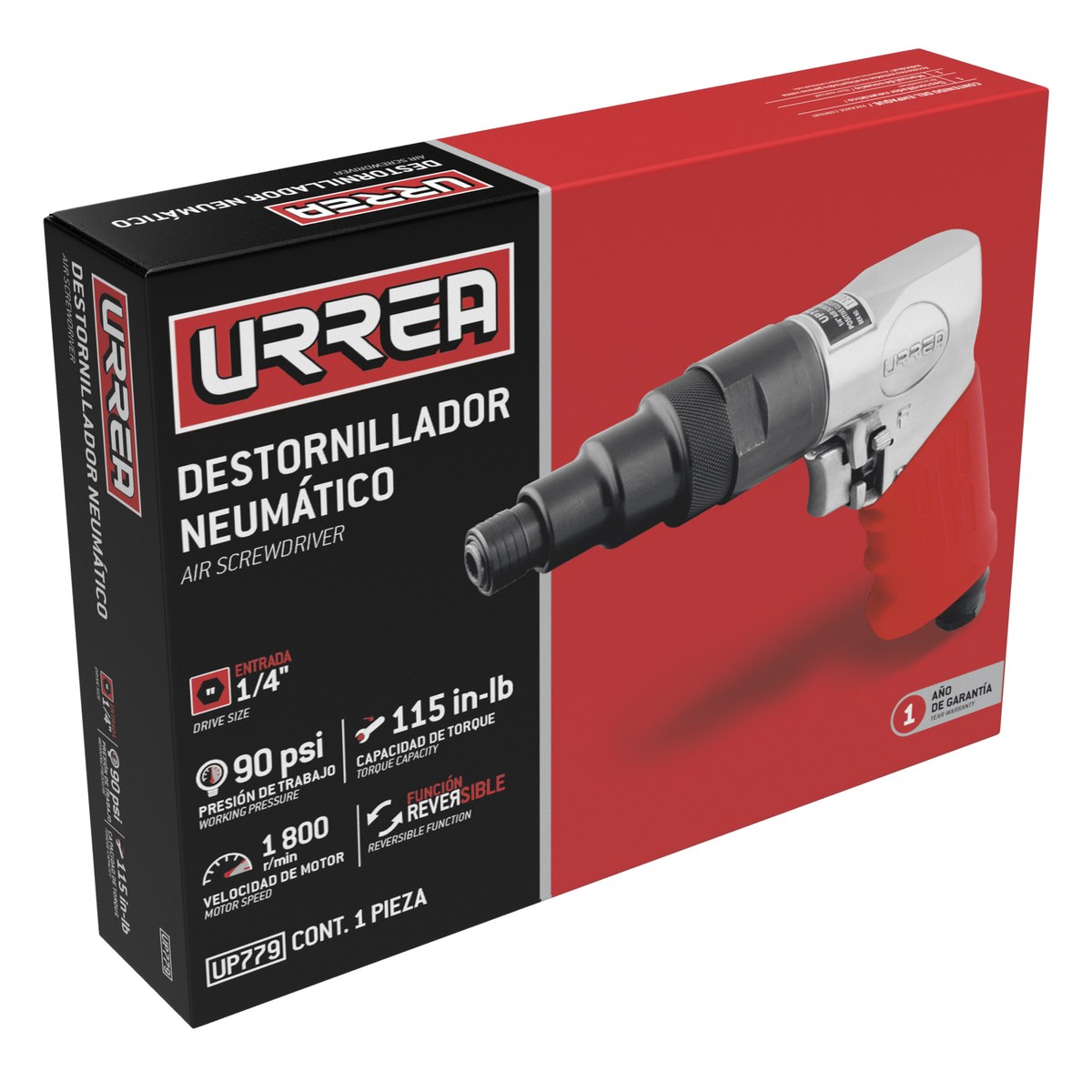 Destornillador neumático 1,800RPM 115 In-lb Urrea - Imagen 2