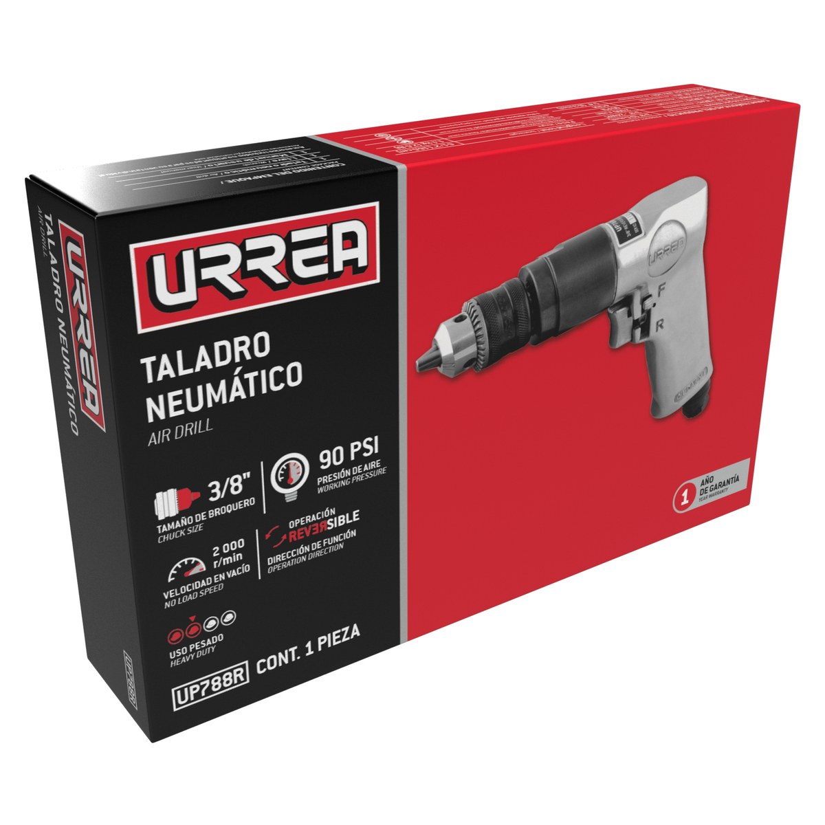 Taladro neumático 3/8" 1,800 RPM reversible Urrea - Imagen 3