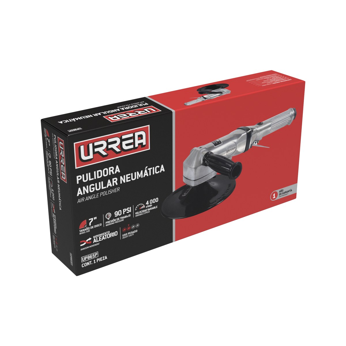 Pulidora neumática angular 7" 2,500 RPM Urrea - Imagen 3
