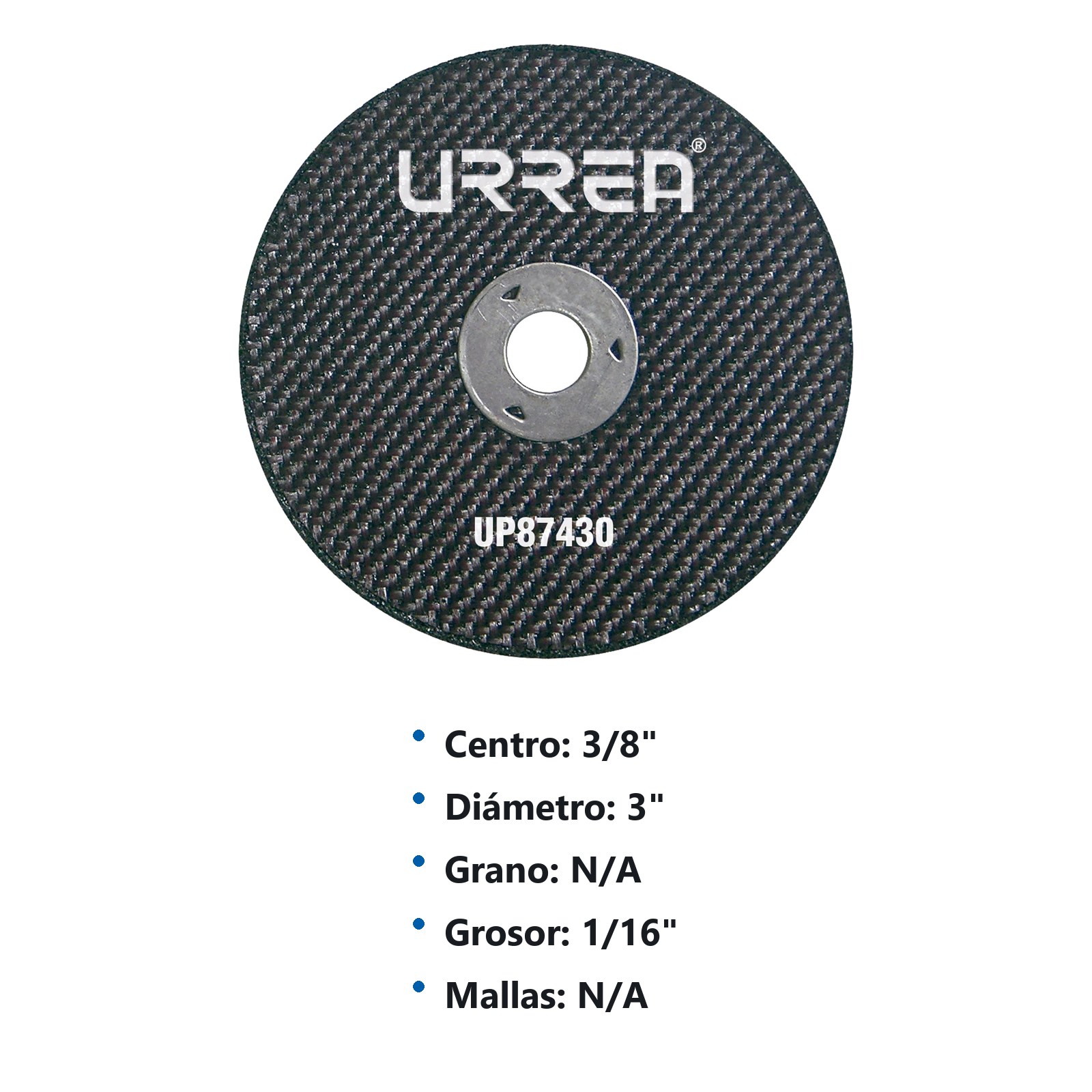 Disco para cortadora UP874, 3/8" x 1/16" Urrea - Imagen 3