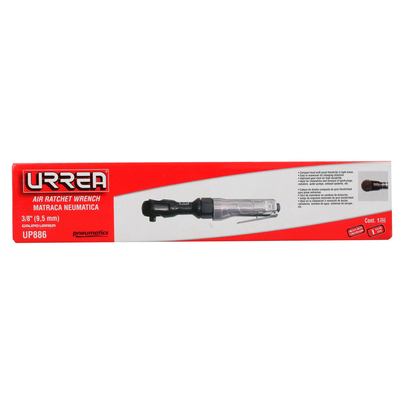 Matraca neumática cuadro de 3/8", 50 ft-lb Urrea - Imagen 4