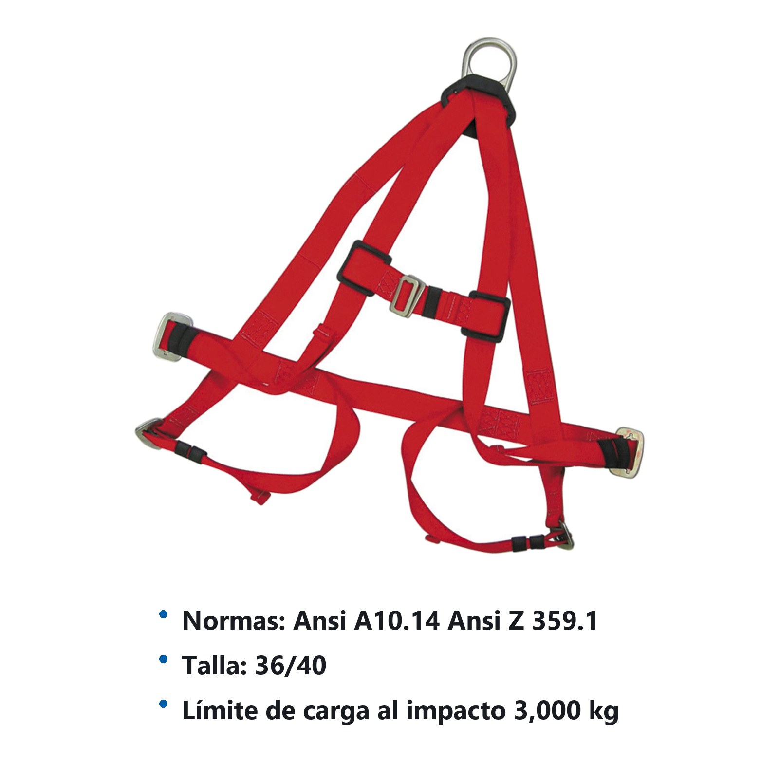 Juego de arnés contra caídas talla 36-40, 4 piezas Urrea - Imagen 3