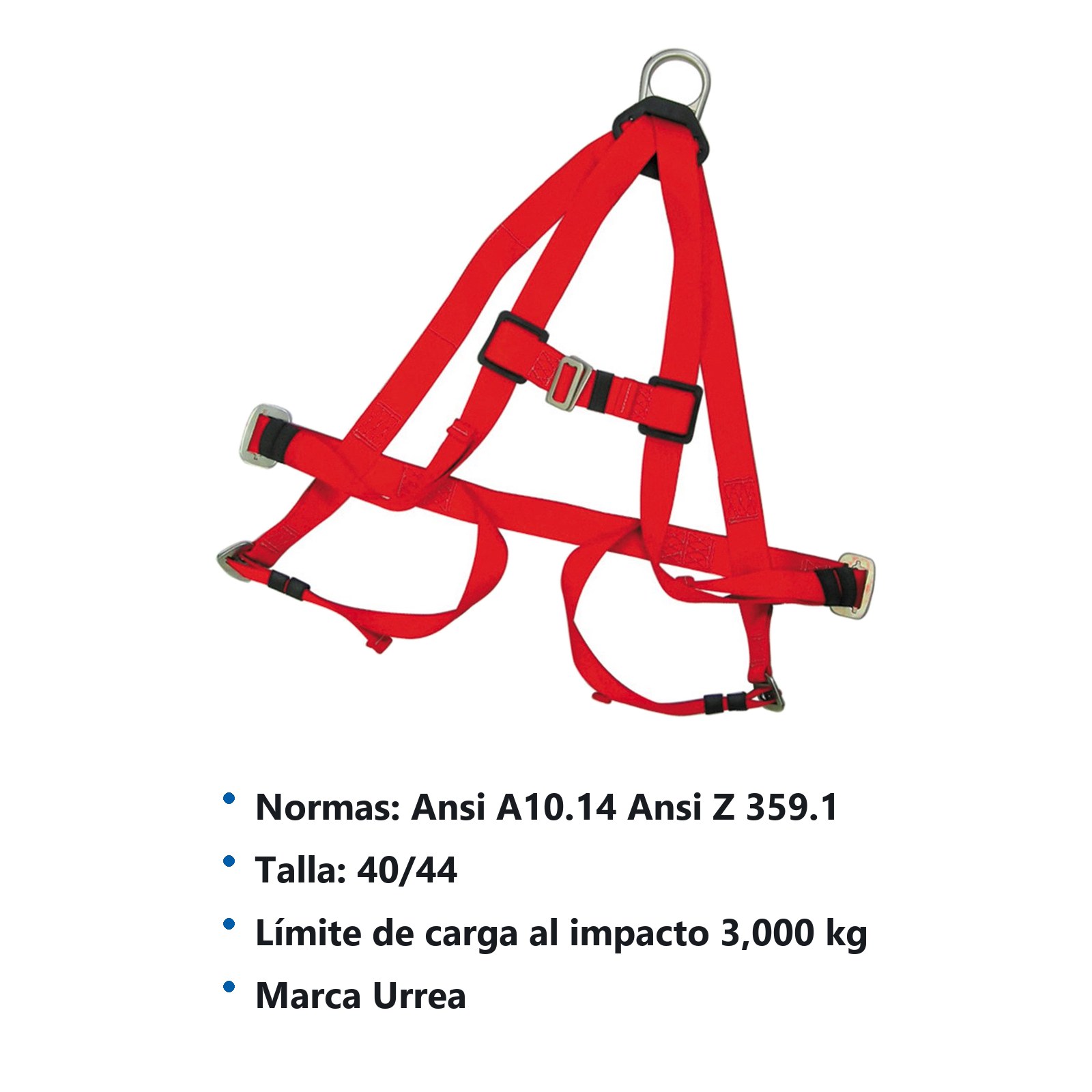 Juego de arnés contra caídas talla 40-44, 4 piezas Urrea - Imagen 2