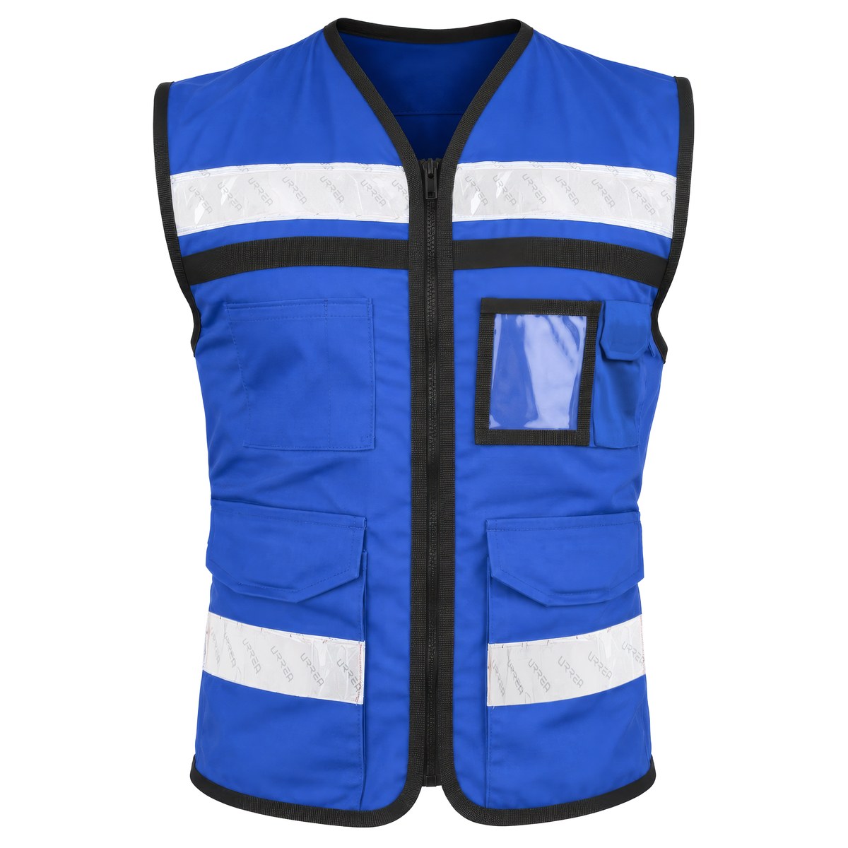 Chaleco de seguridad tipo supervisor cerrado con reflejante azul M Urrea - Imagen 2