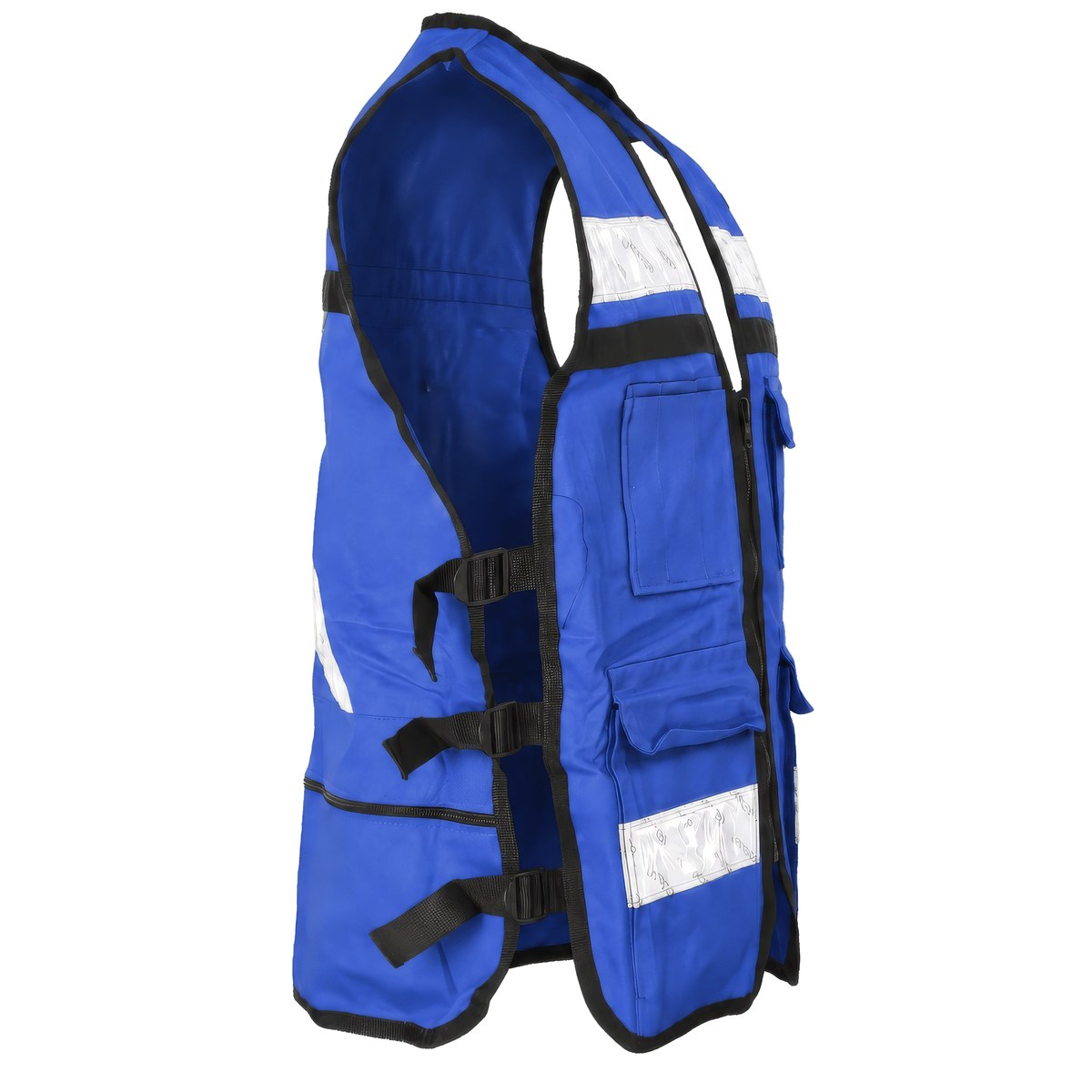 Chaleco de seguridad tipo supervisor abierto con reflejante azul M Urrea - Imagen 4