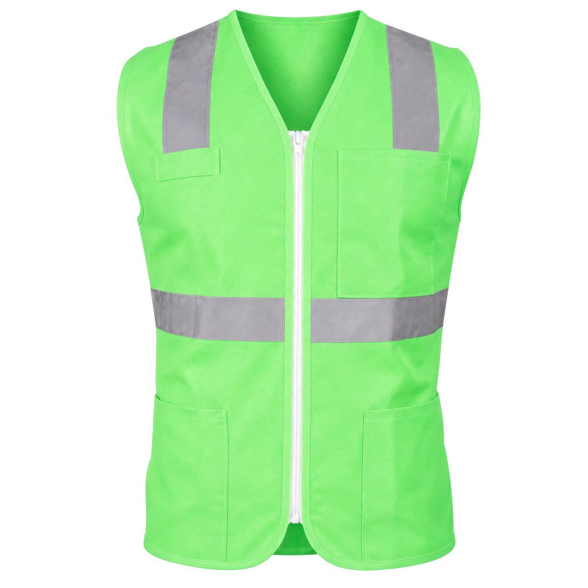 Chaleco de seguridad cerrado de alta visibilidad verde M Urrea - Imagen 2