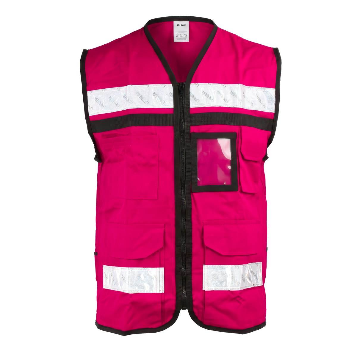 Chaleco de seguridad tipo supervisor cerrado con reflejante rosa M Urrea - Imagen 2
