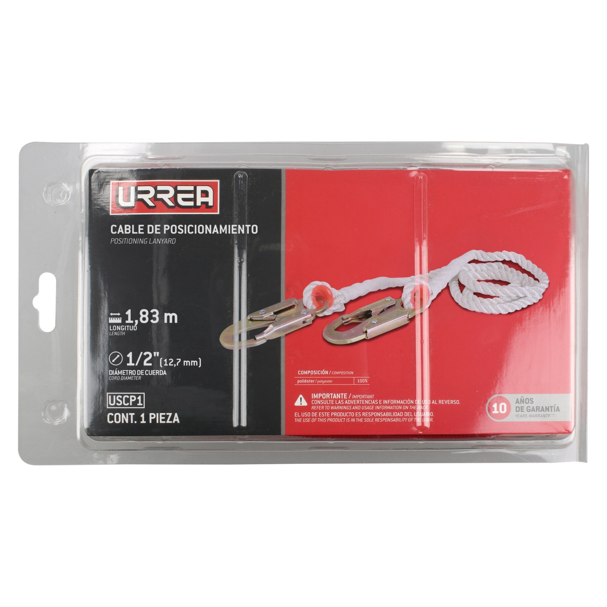 Cable de seguridad de posicionamiento de nailon trenzado Urrea - Imagen 2
