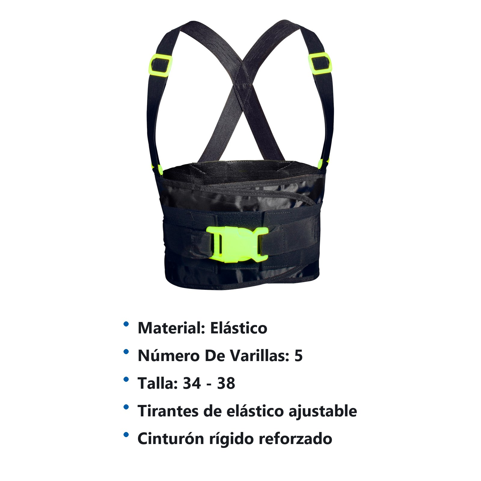 Faja elástica reforzadas con hebillas de alta visibilidad de 3 cinturones G Urrea - Imagen 2