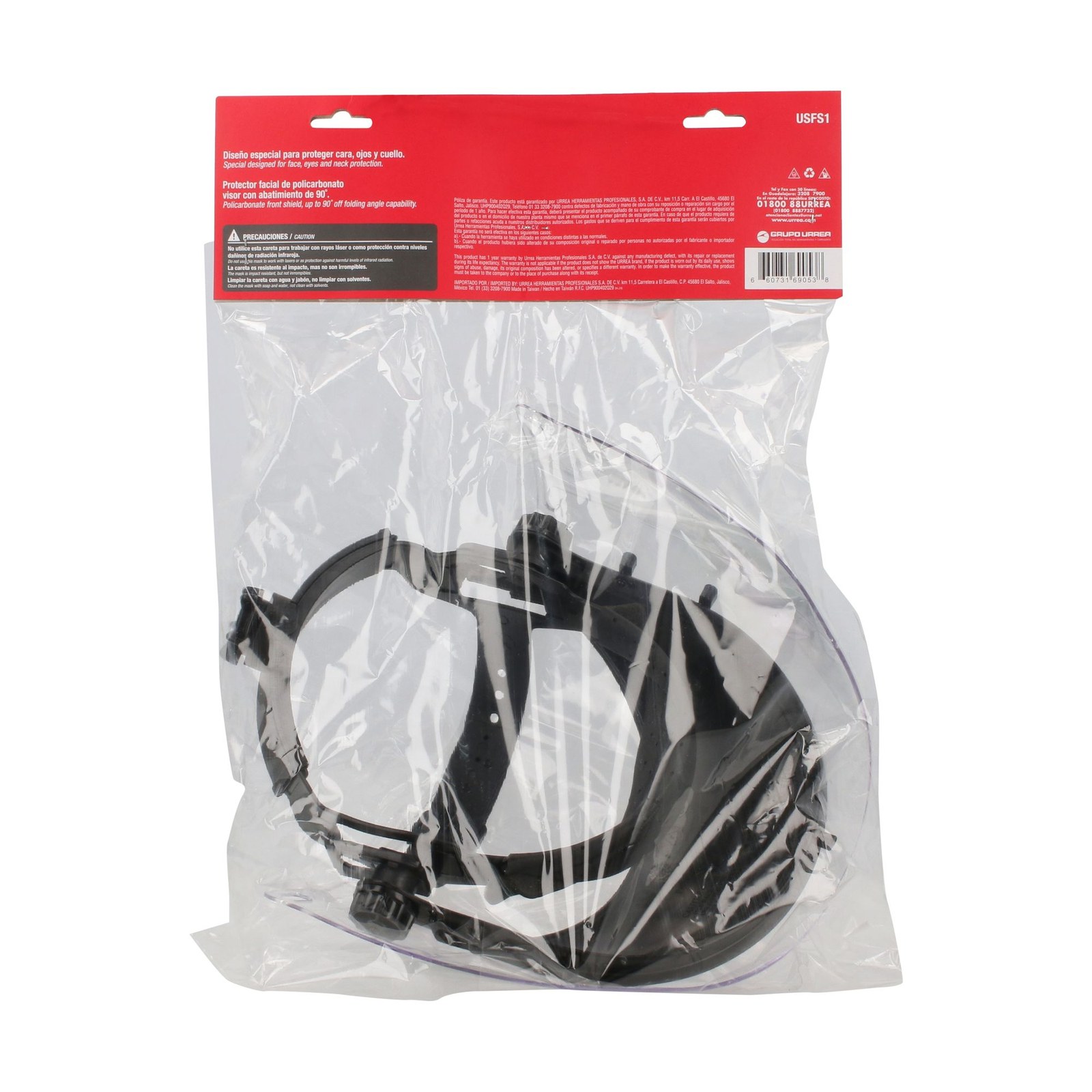 Protector de seguridad facial con mica de policarbonato anatómico Urrea - Imagen 4