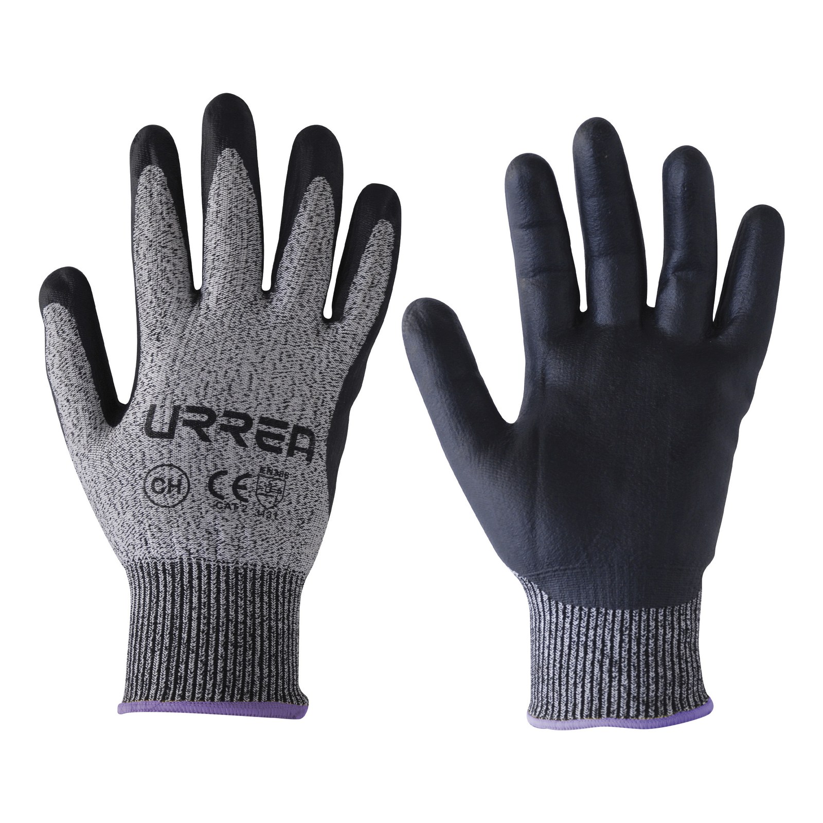 Guantes de fibra tipo Supraneema anti-corte con recubrimiento de nitrilo espumoso CH Urrea