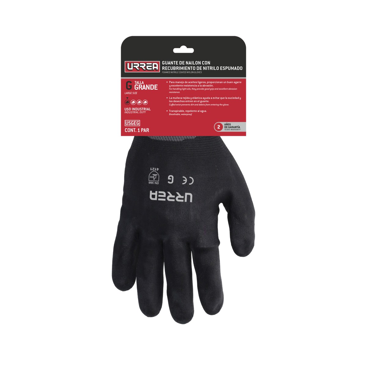 Guantes de nailon con recubrimiento de nitrilo espumoso CH Urrea - Imagen 2