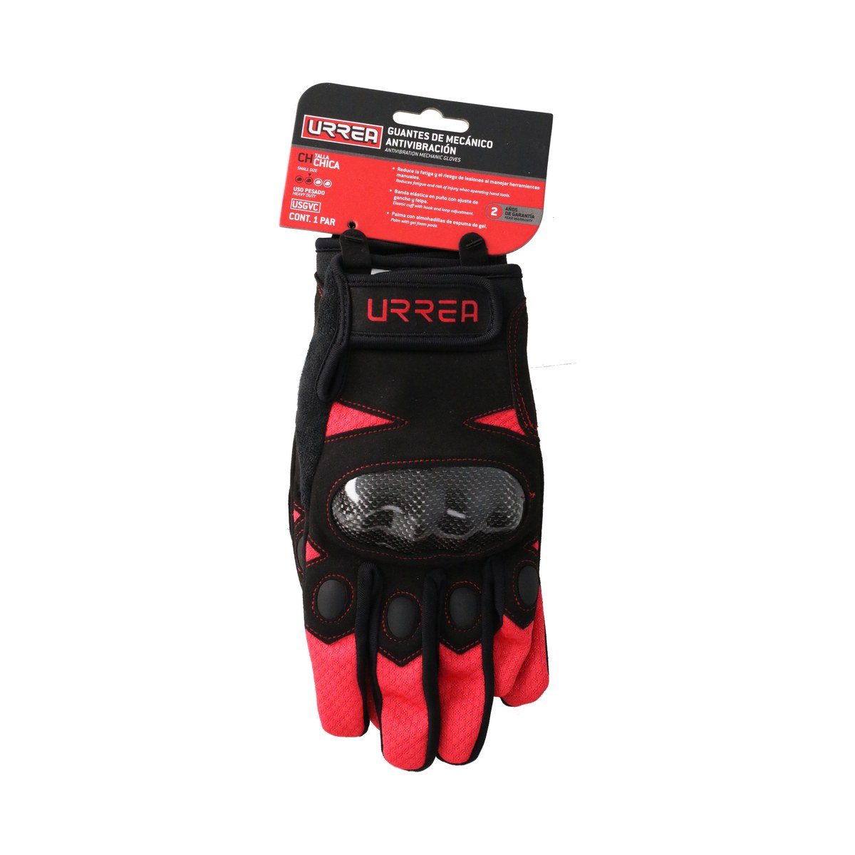 Guantes de mecánico anti-vibración con protección para nudillos CH Urrea - Imagen 3