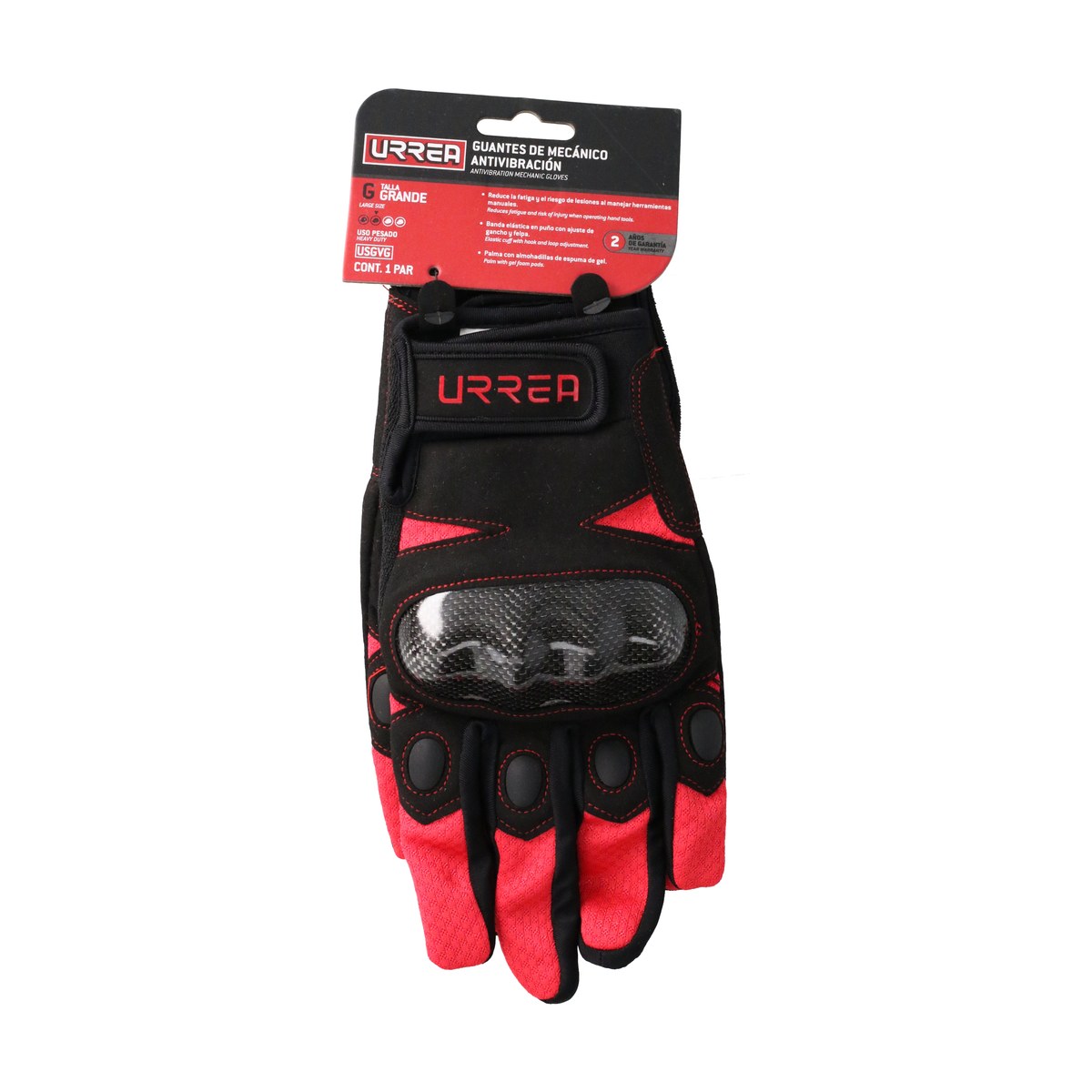Guantes de mecánico anti-vibración con protección para nudillos G Urrea - Imagen 3