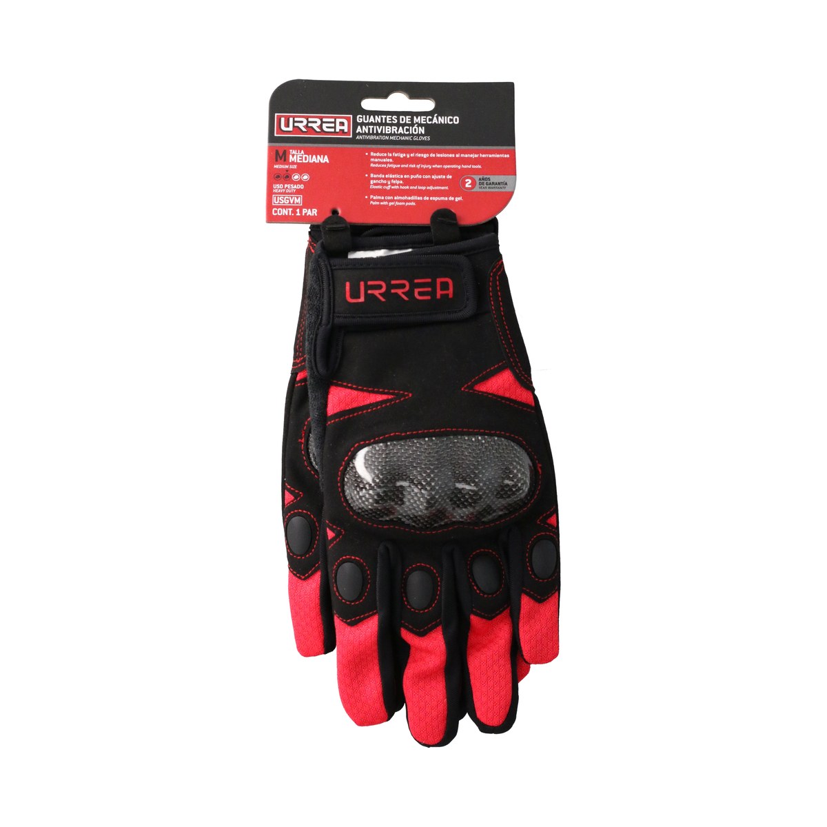 Guantes de mecánico anti-vibración con protección para nudillos M Urrea - Imagen 3