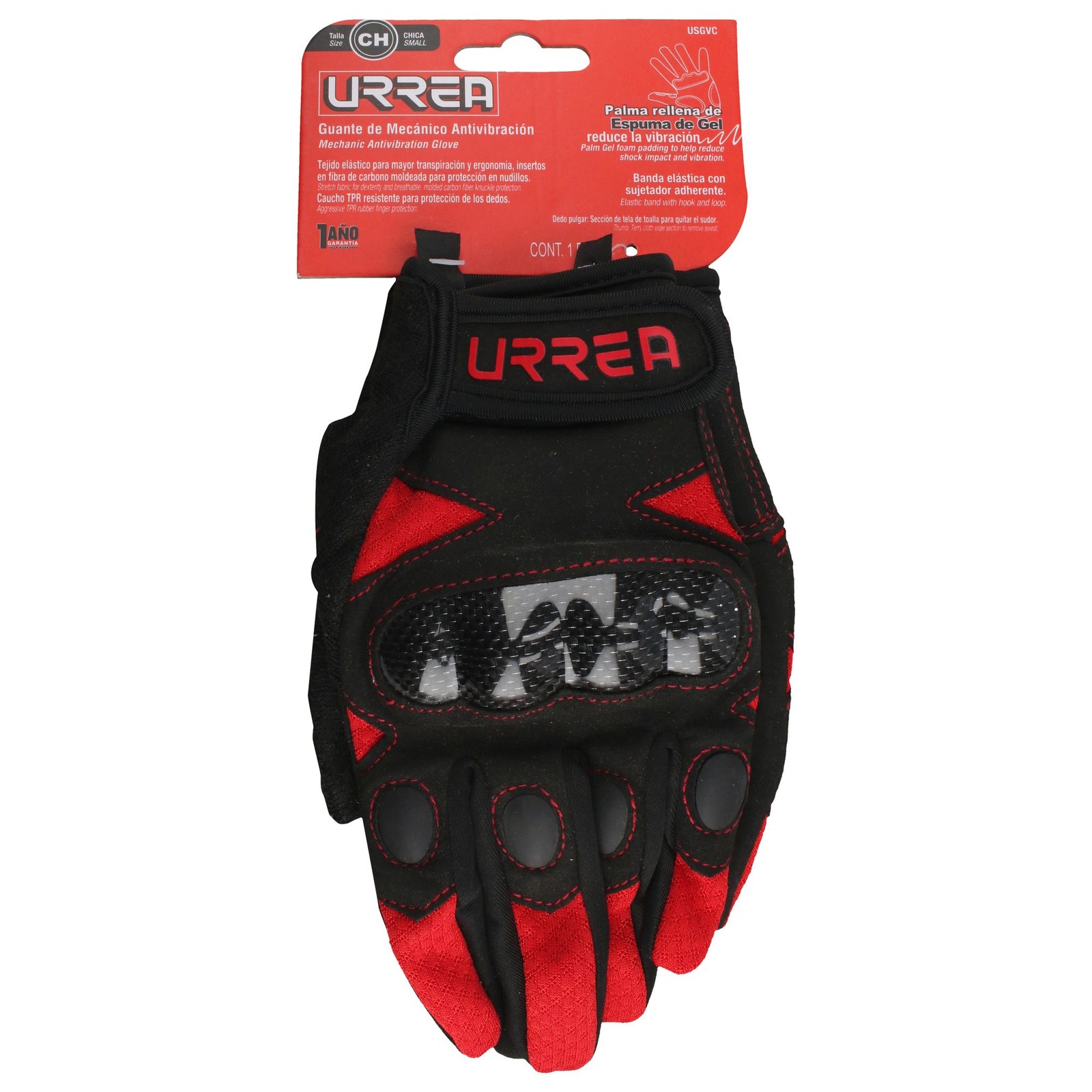 Guantes de mecánico anti-vibración con protección para nudillos EG Urrea - Imagen 4