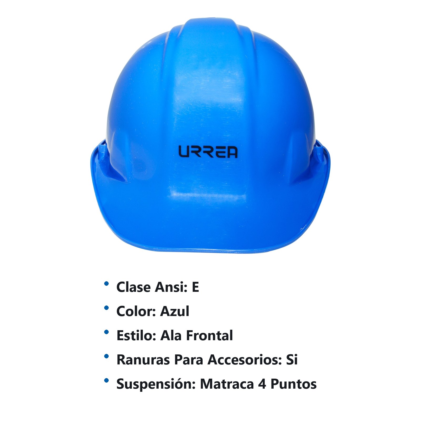 Casco de seguridad con ajuste de 4 puntos, color azul Urrea - Imagen 2