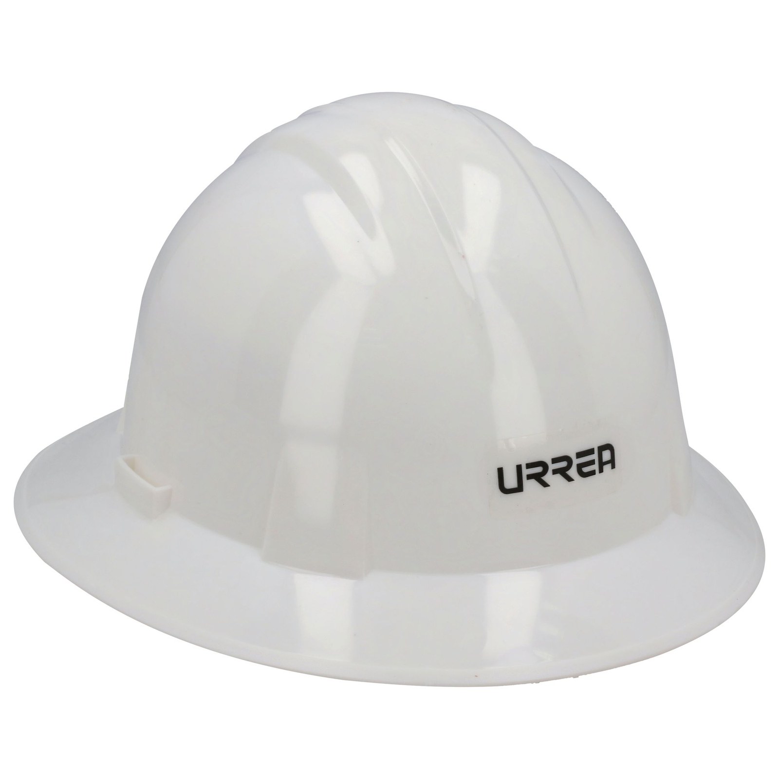 Casco de seguridad con ajuste de matraca ala completa de 4 puntos, color blanco Urrea - Imagen 2