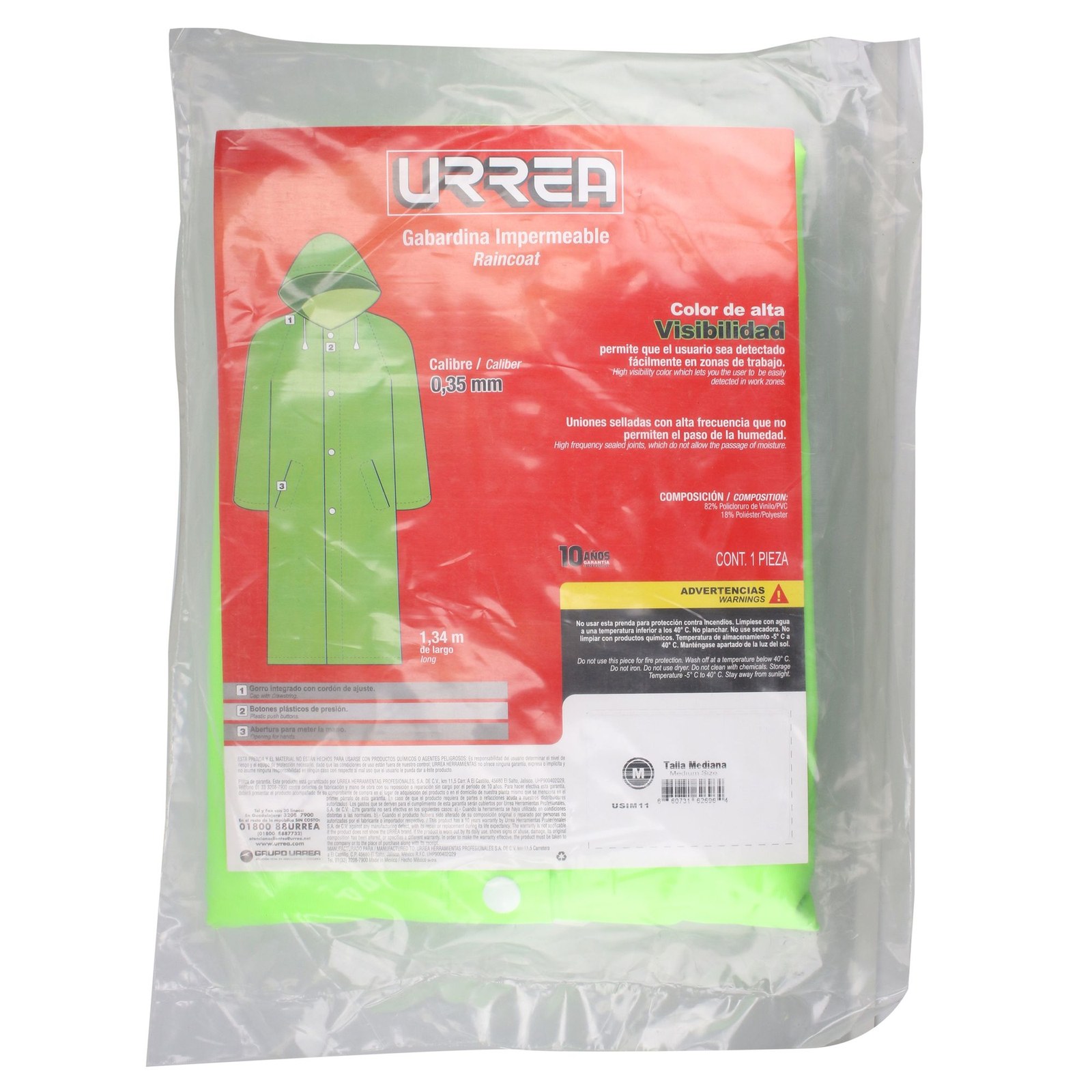 Gabardina impermeable de alta visibilidad M Urrea - Imagen 3