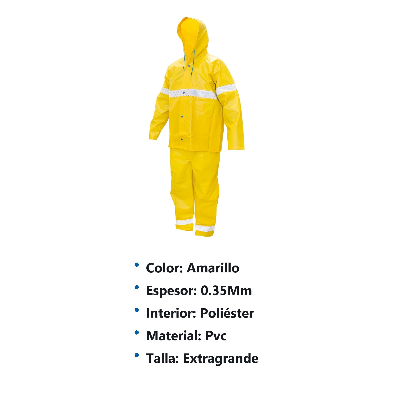 Traje impermeable con reflejante térmico EG, 2 piezas Urrea - Imagen 2