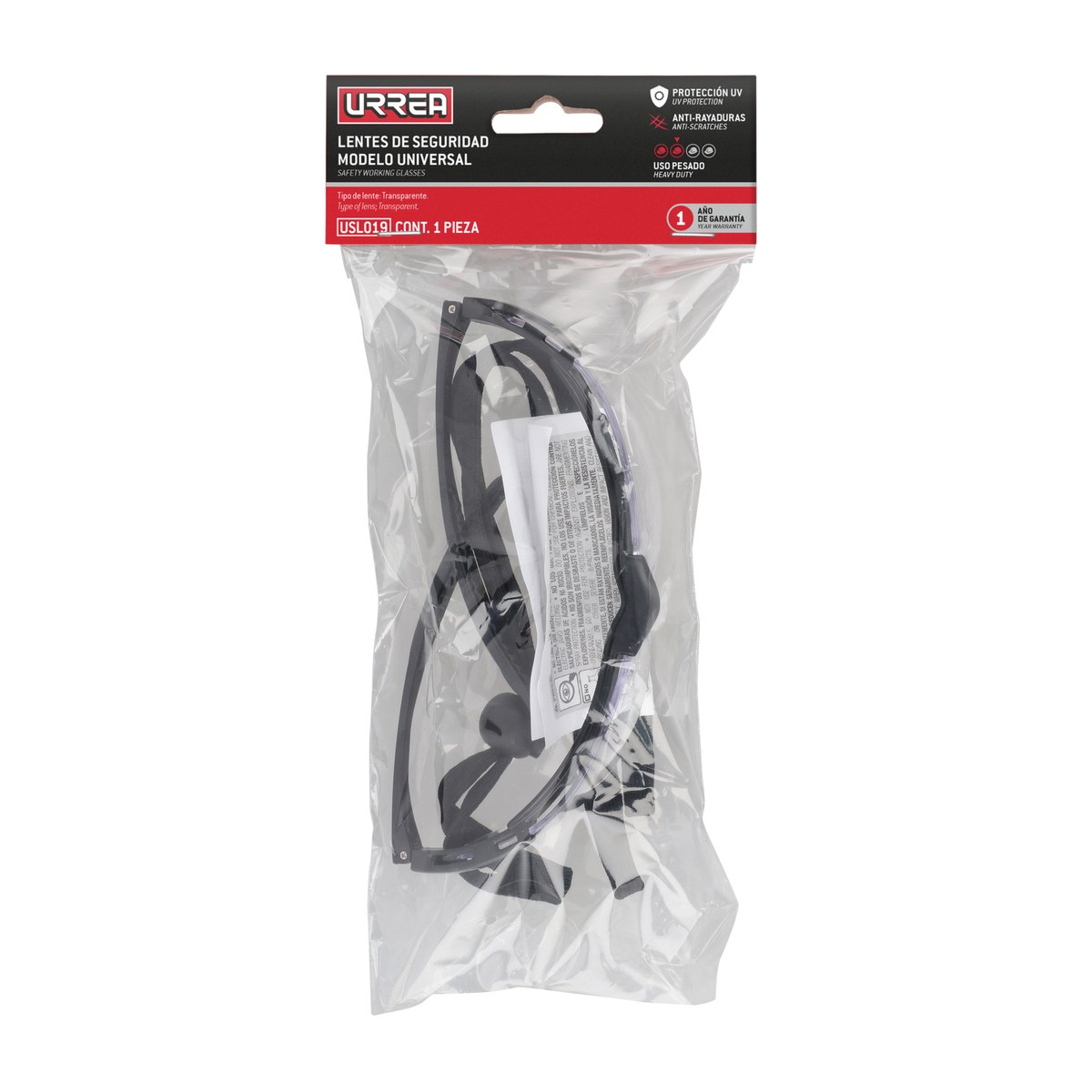 Lentes de seguridad modelo Universal, transparentes Urrea - Imagen 3