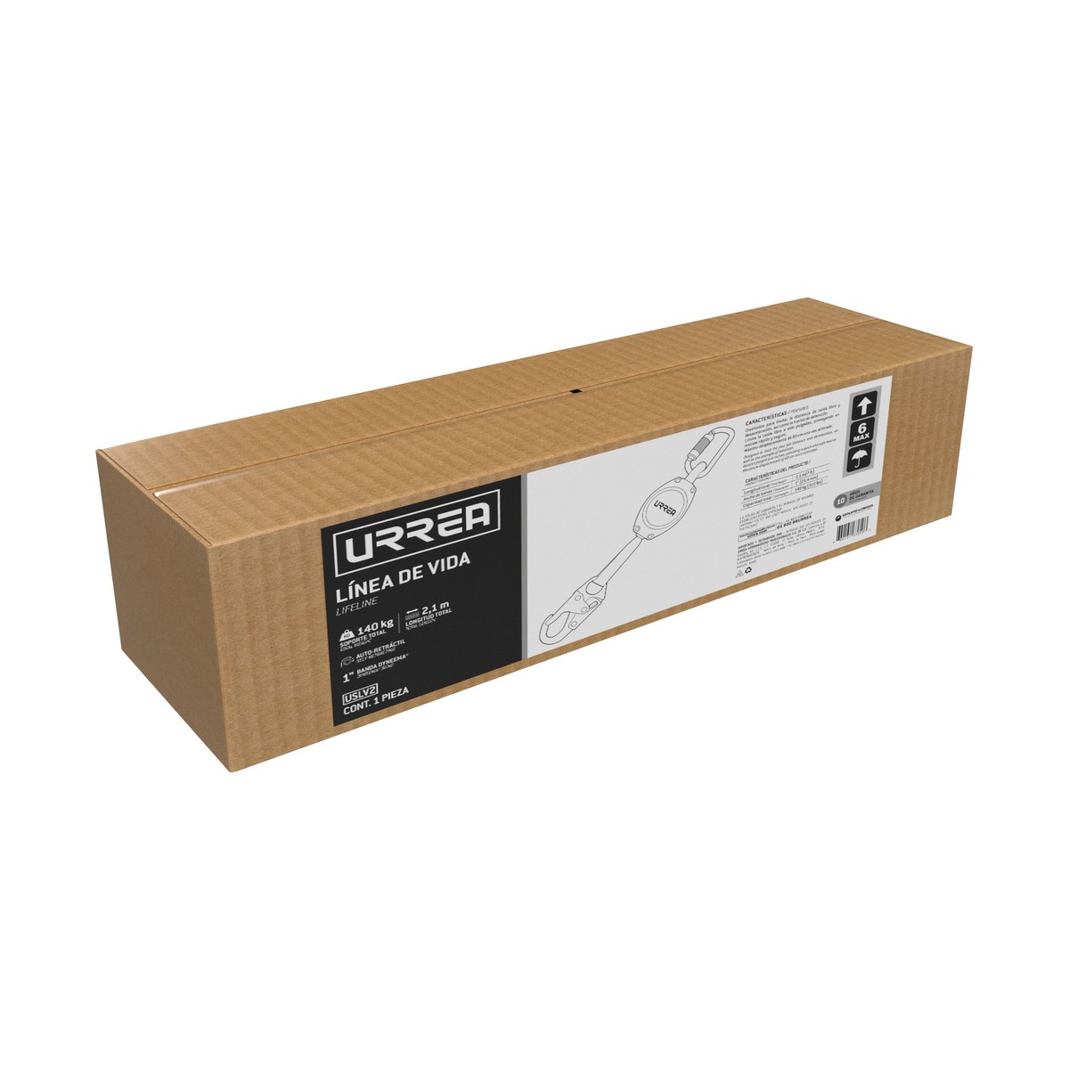 Línea de vida auto retráctil 7 Ft Urrea - Imagen 2