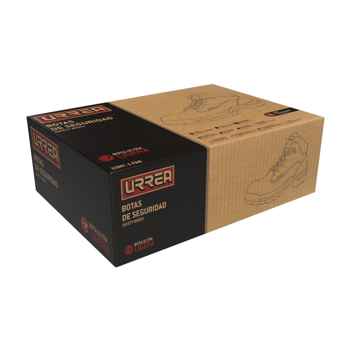 Botas de seguridad dieléctricas ultra ligeras con casquillo de poliamida #25 cm Urrea - Imagen 3