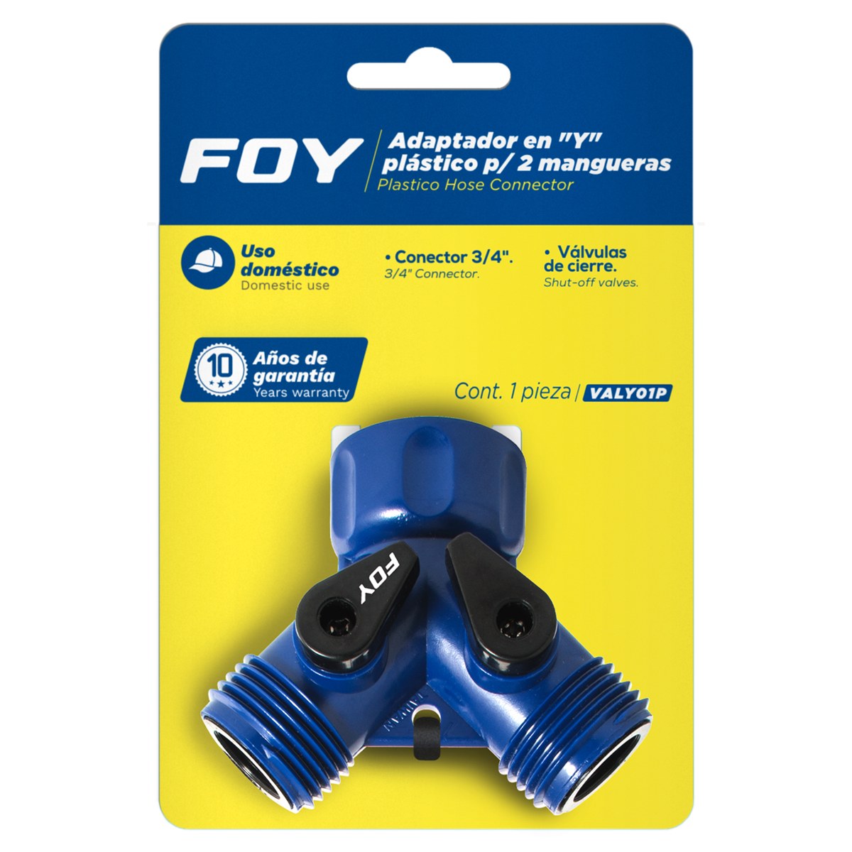 Adaptador para manguera de riego en "Y" de plástico 11 x 7cm Foy - Imagen 2