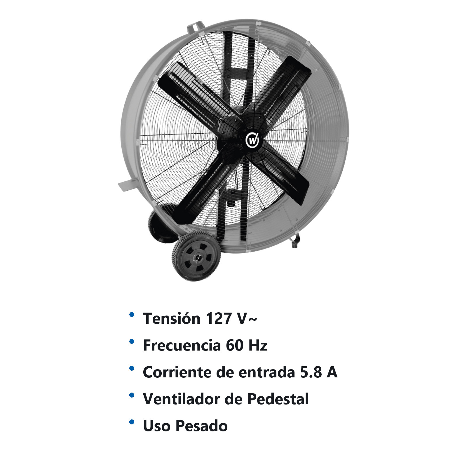 VENTILADOR DE TAMBOR 42" 127V 1HP (750 W) - Imagen 2