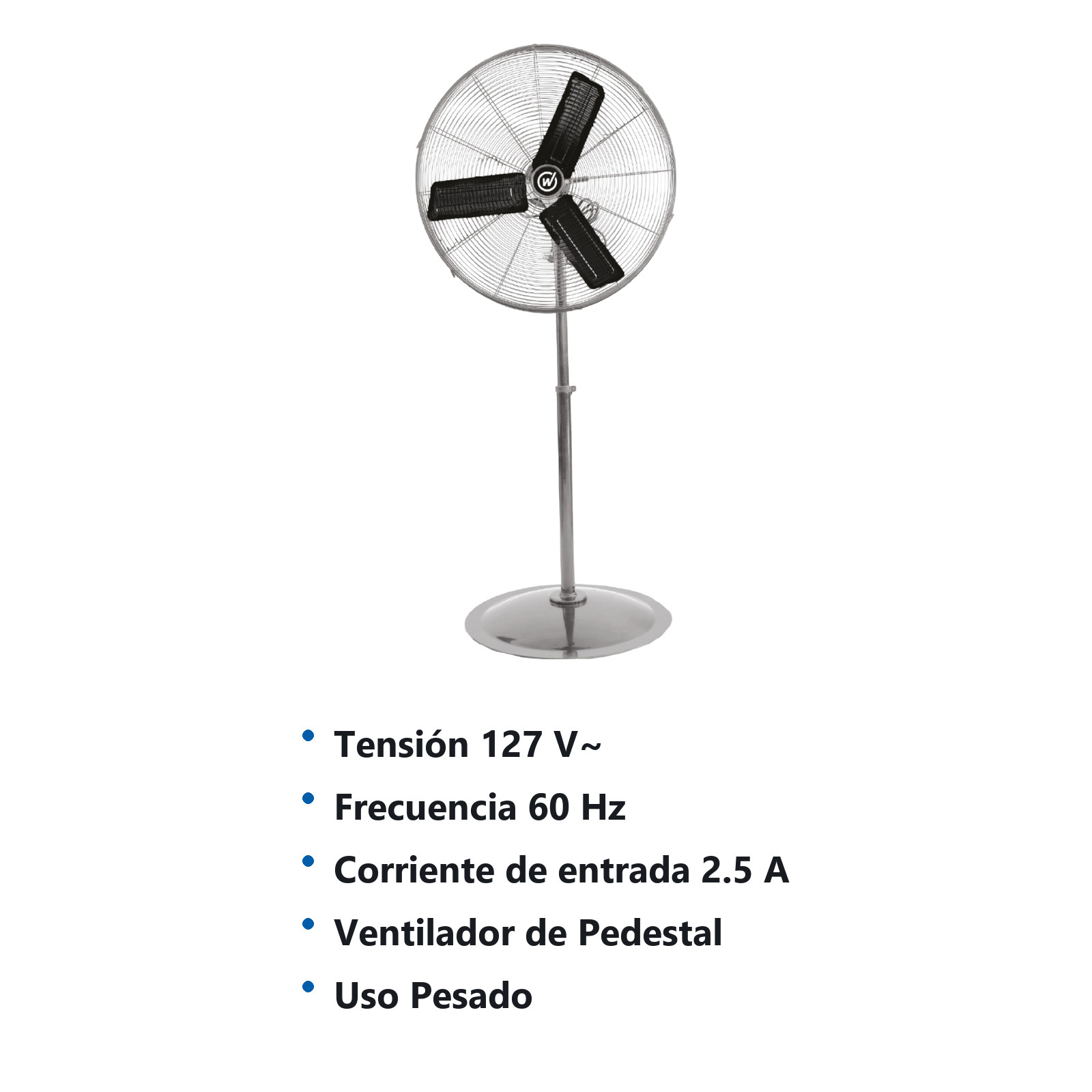 VENTILADOR DE PEDESTAL 30" 127V 1/2HP (373 W) - Imagen 2