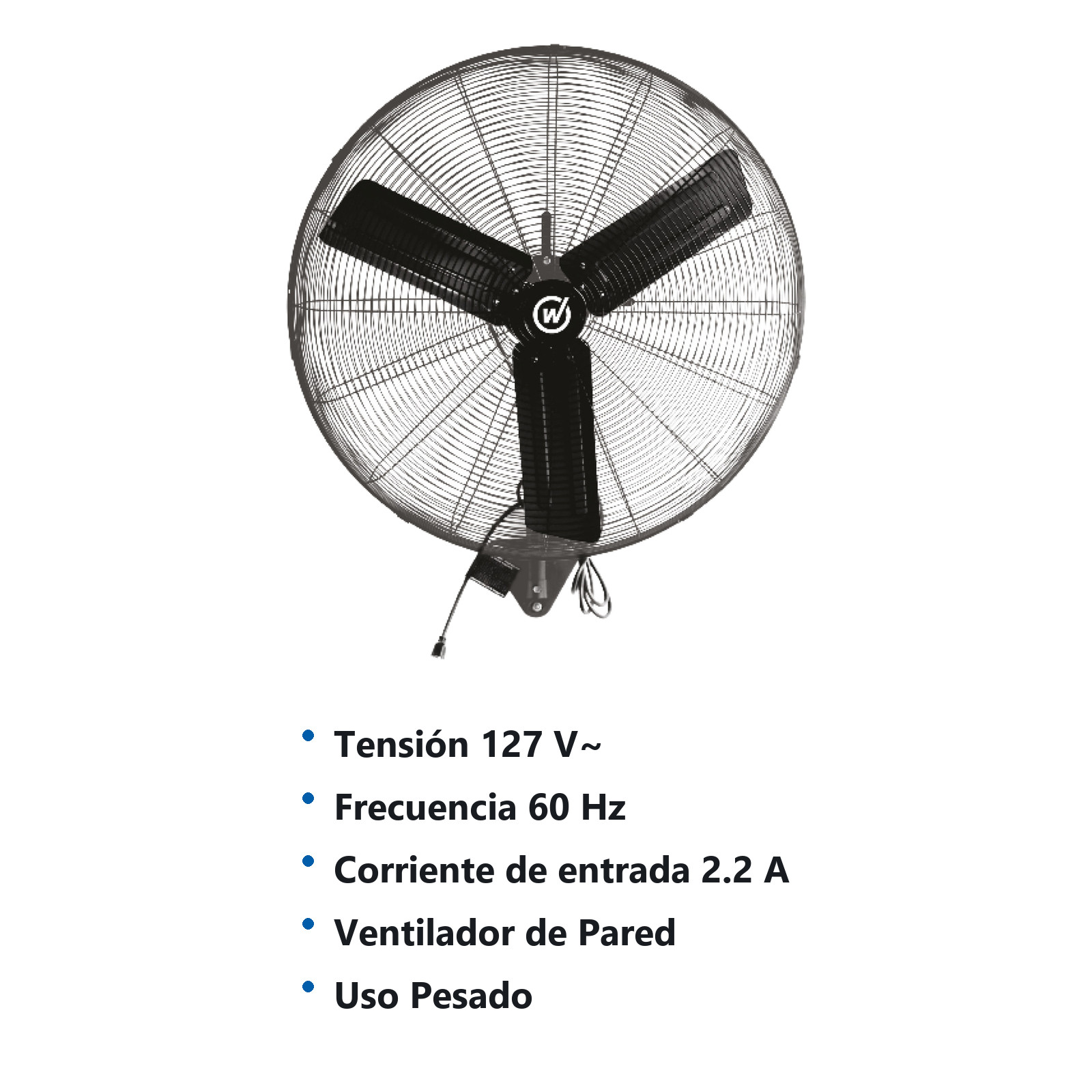 VENTILADOR DE PARED 30" 127V 1/3HP (248.5 W) - Imagen 2