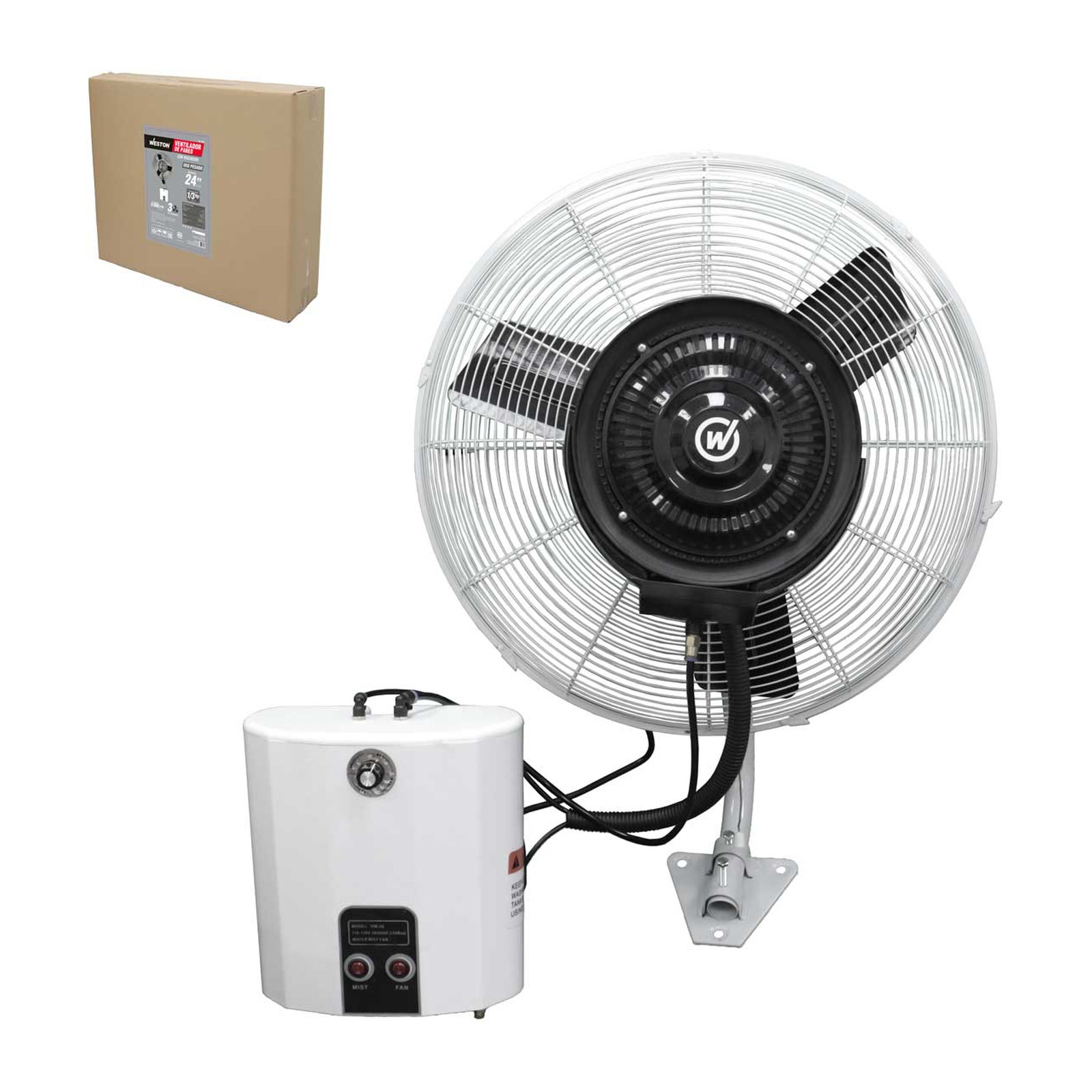 Ventilador de Pared con Rociador 24" WESTON 127V 1/3HP