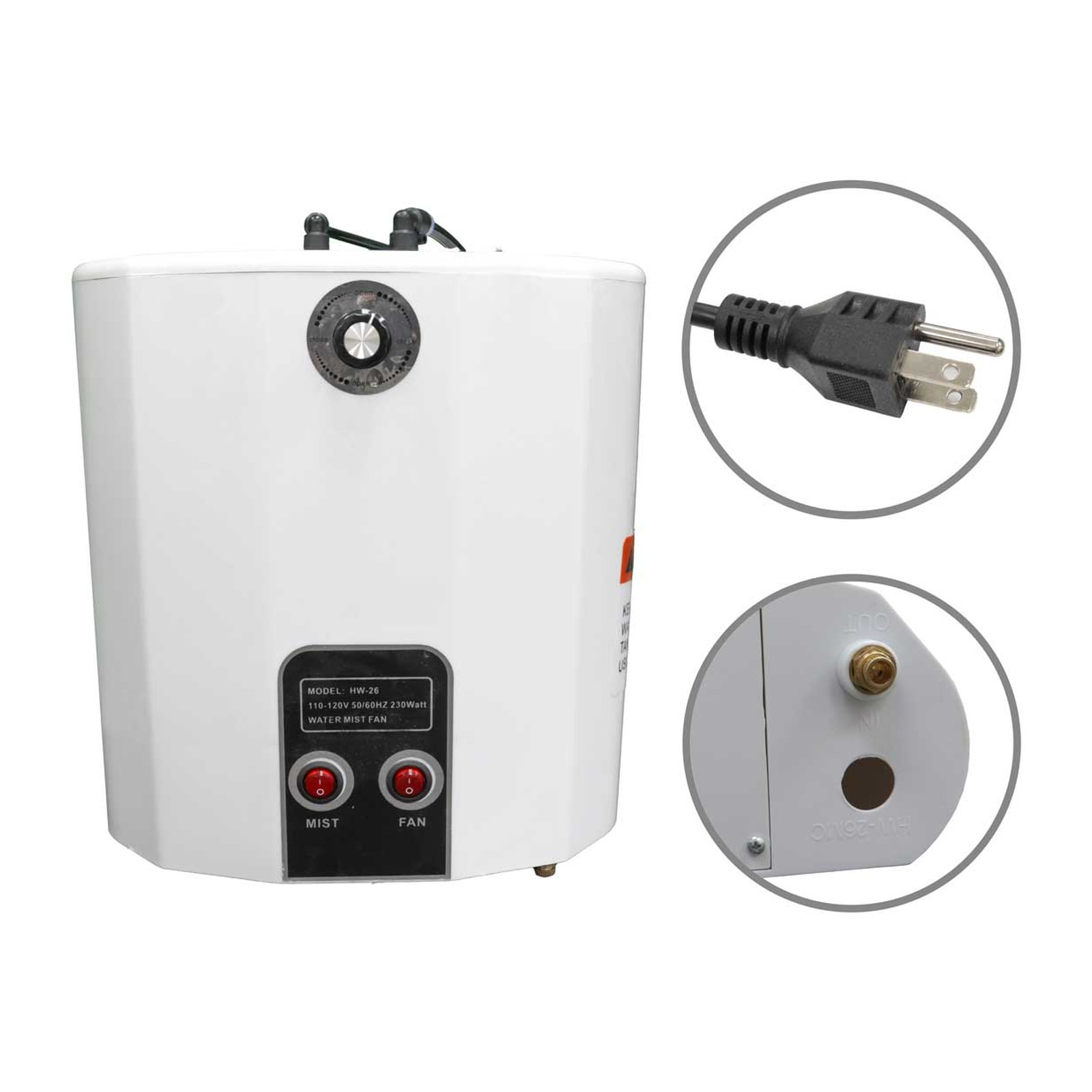 VENTILADOR DE PARED CON ROCIADOR 24" 127V 1/3HP (248.5 W) - Imagen 2