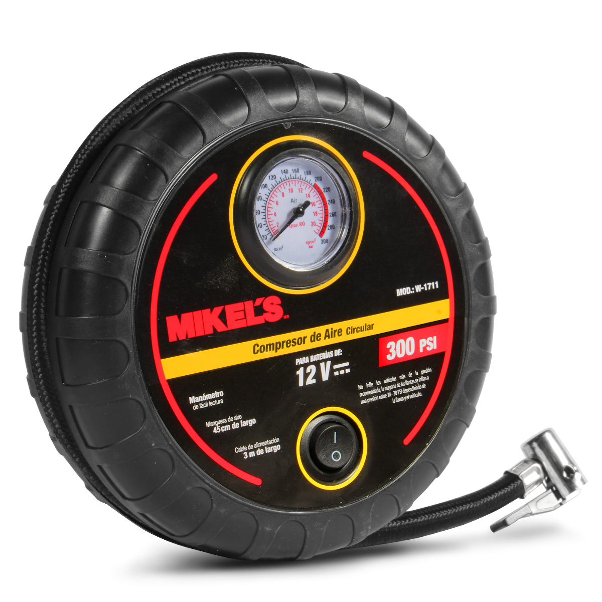 MIKELS W-1711 Mini Compresor de aire 12 V (300 PSI)