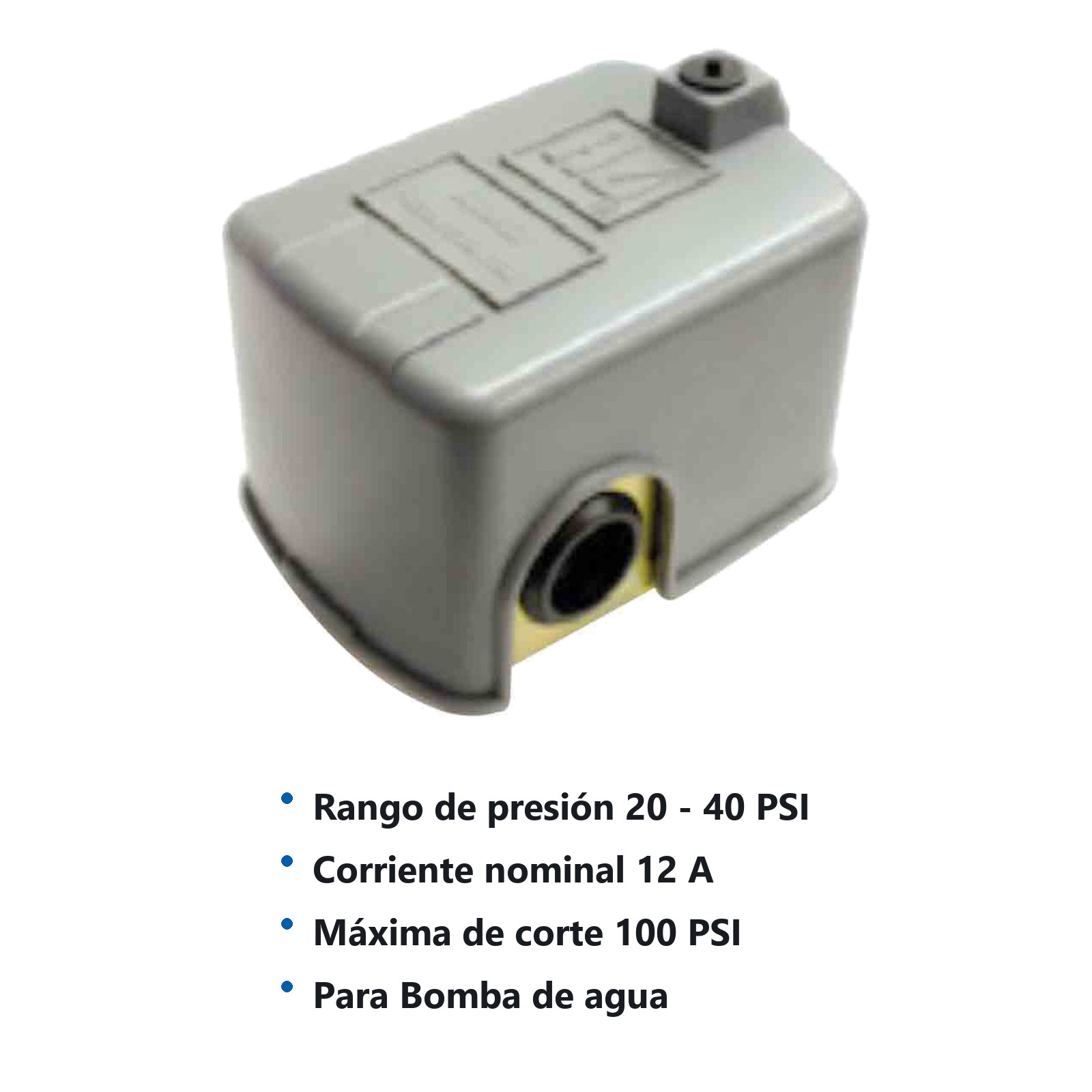 INTERRUPTOR DE PRESION PARA BOMBA DE AGUA 20/40 PSI - Imagen 2